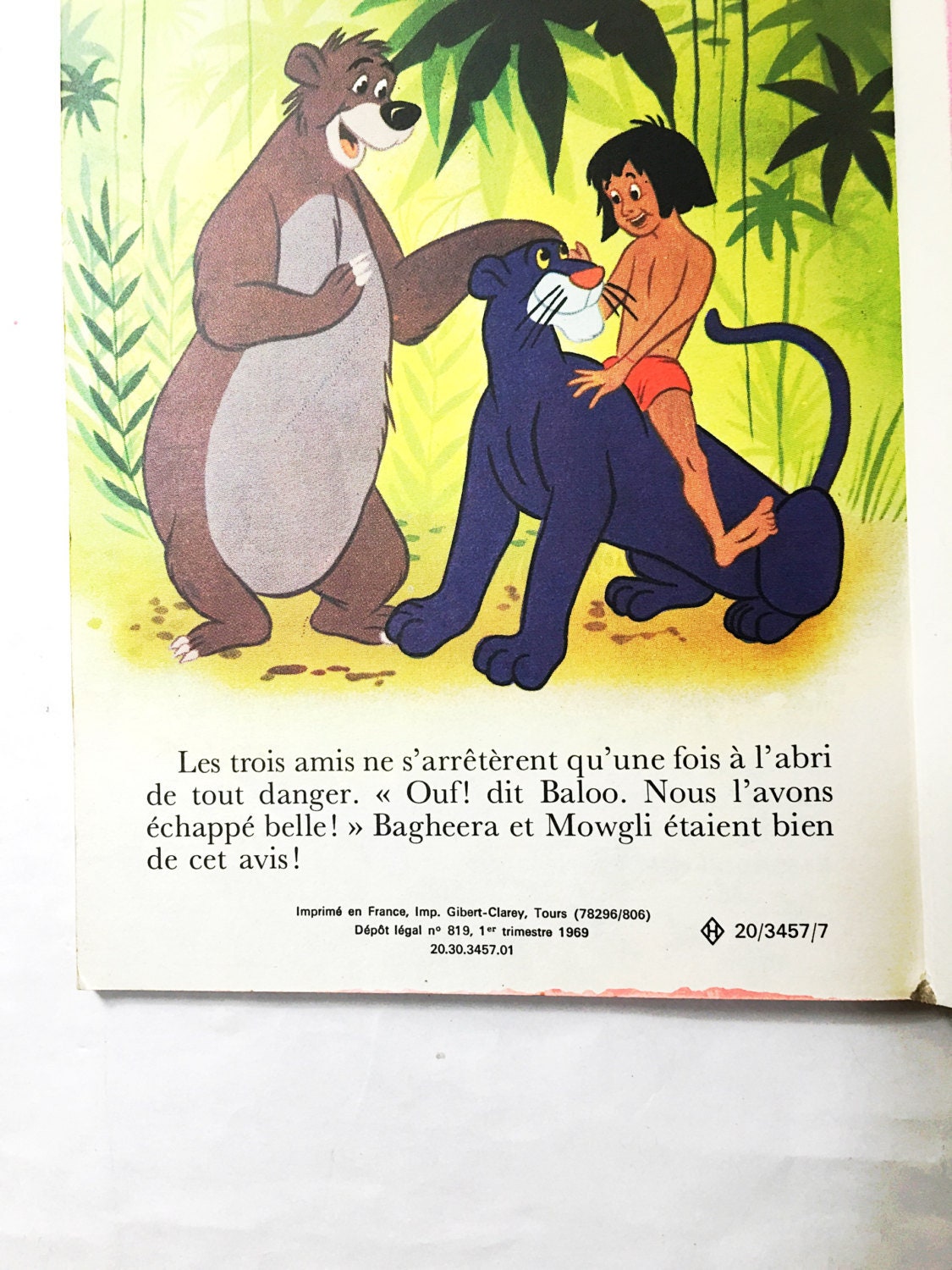 Jungle Book FIRST EDITION walt Disney Book printed in France circa 1969. Little Golden Book. Christmas stocking stuffer. Chanukah gift