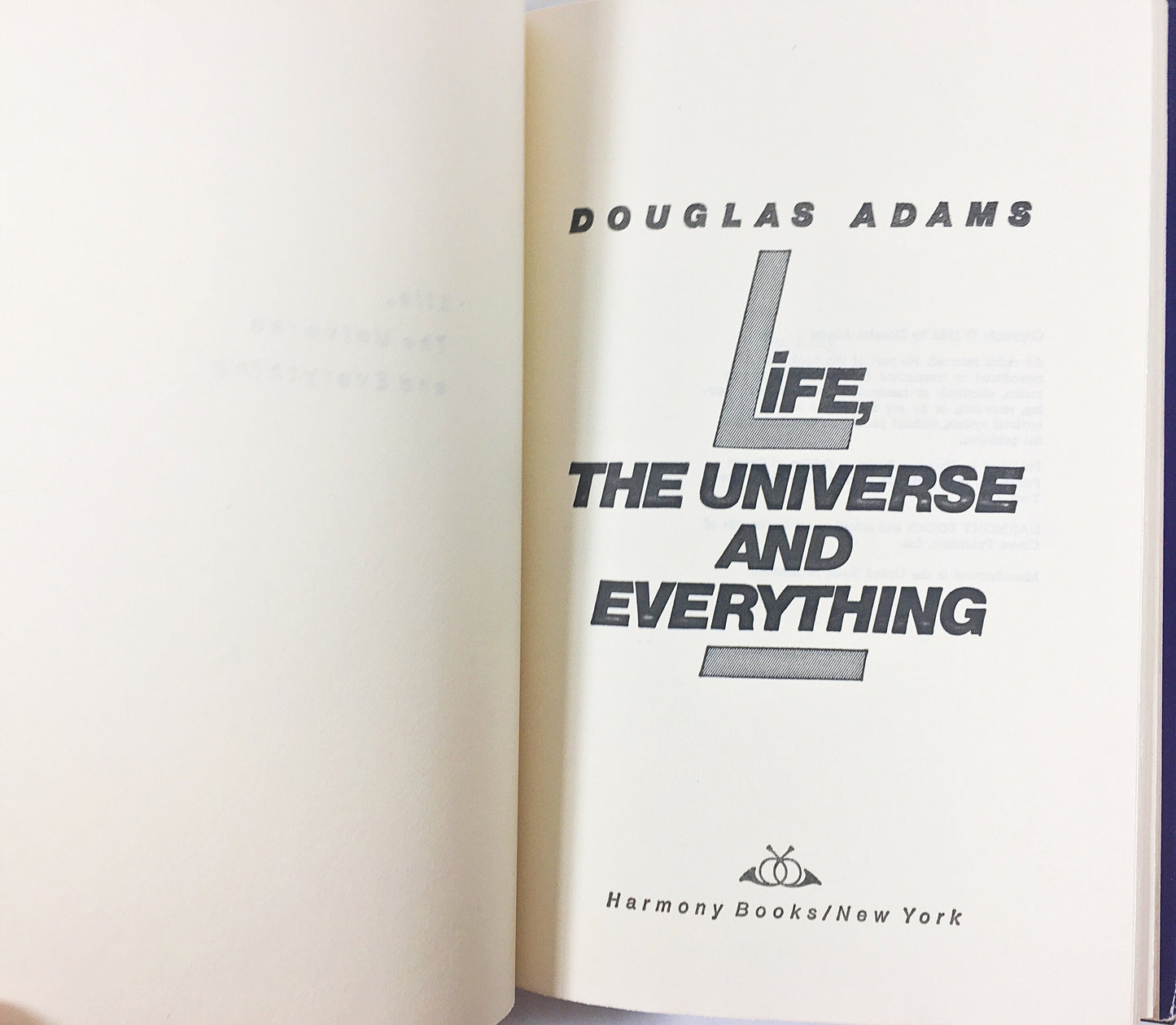 Life, the Universe and Everything. Hitchhiker's Guide to the Galaxy. Vintage Douglas Adams book circa 1982. EARLY PRINTING. Hardback BCE