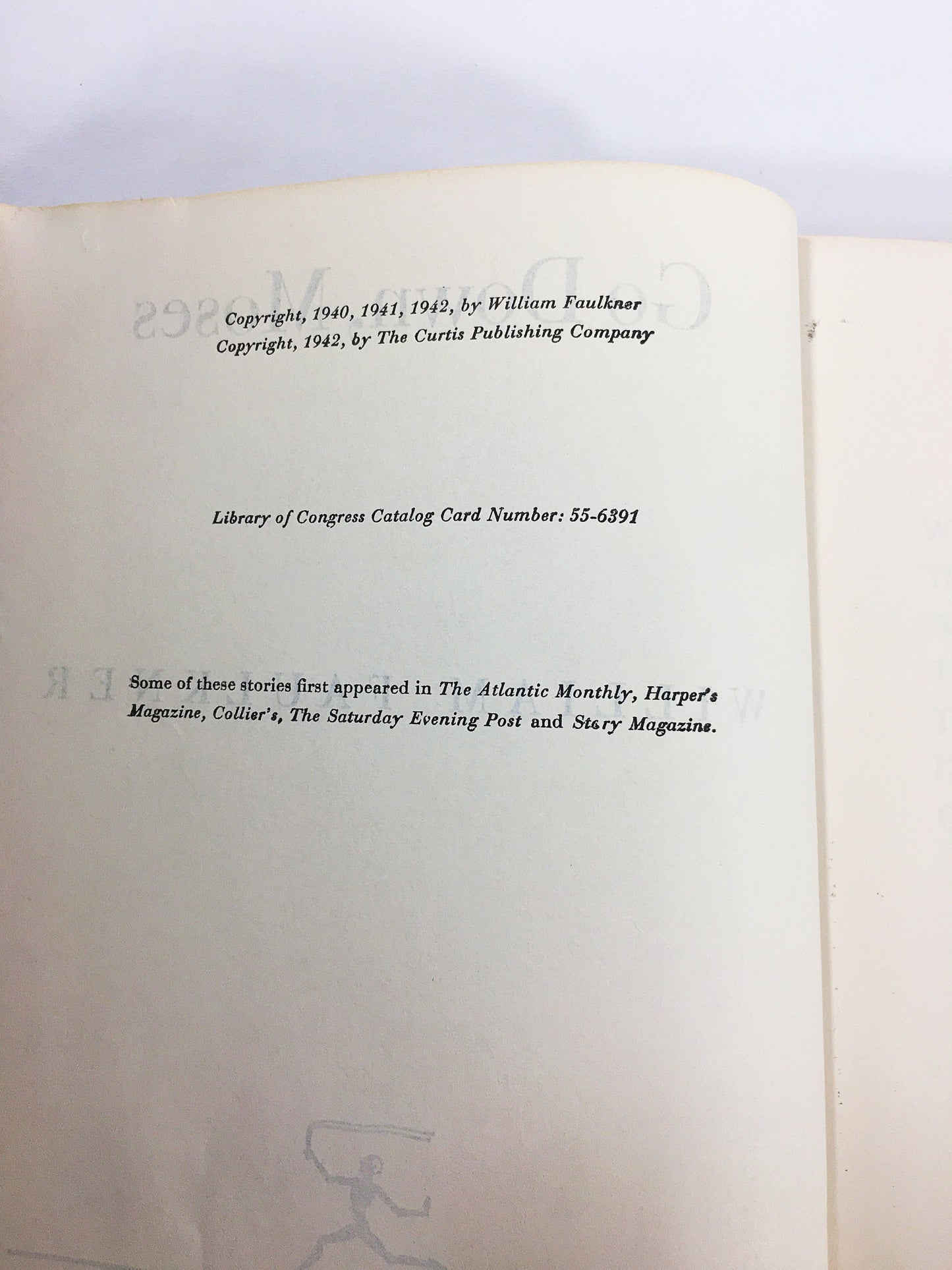 1946 William Faulkner Go Down Moses vintage Modern Library book Short stories which comprise one novel Gray bookshelf decor Stocking stuffer