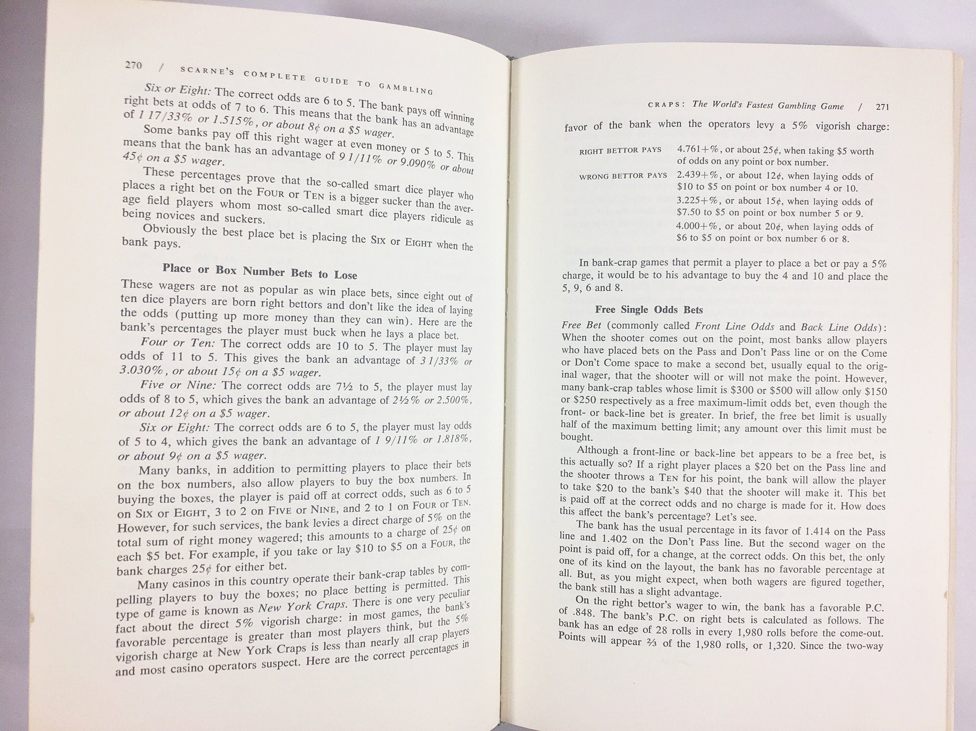 John Scarne's Complete Guide to Gambling FIRST EDITION vintage book circa 1961 by the foremost gambling expert. House percentages, strategy