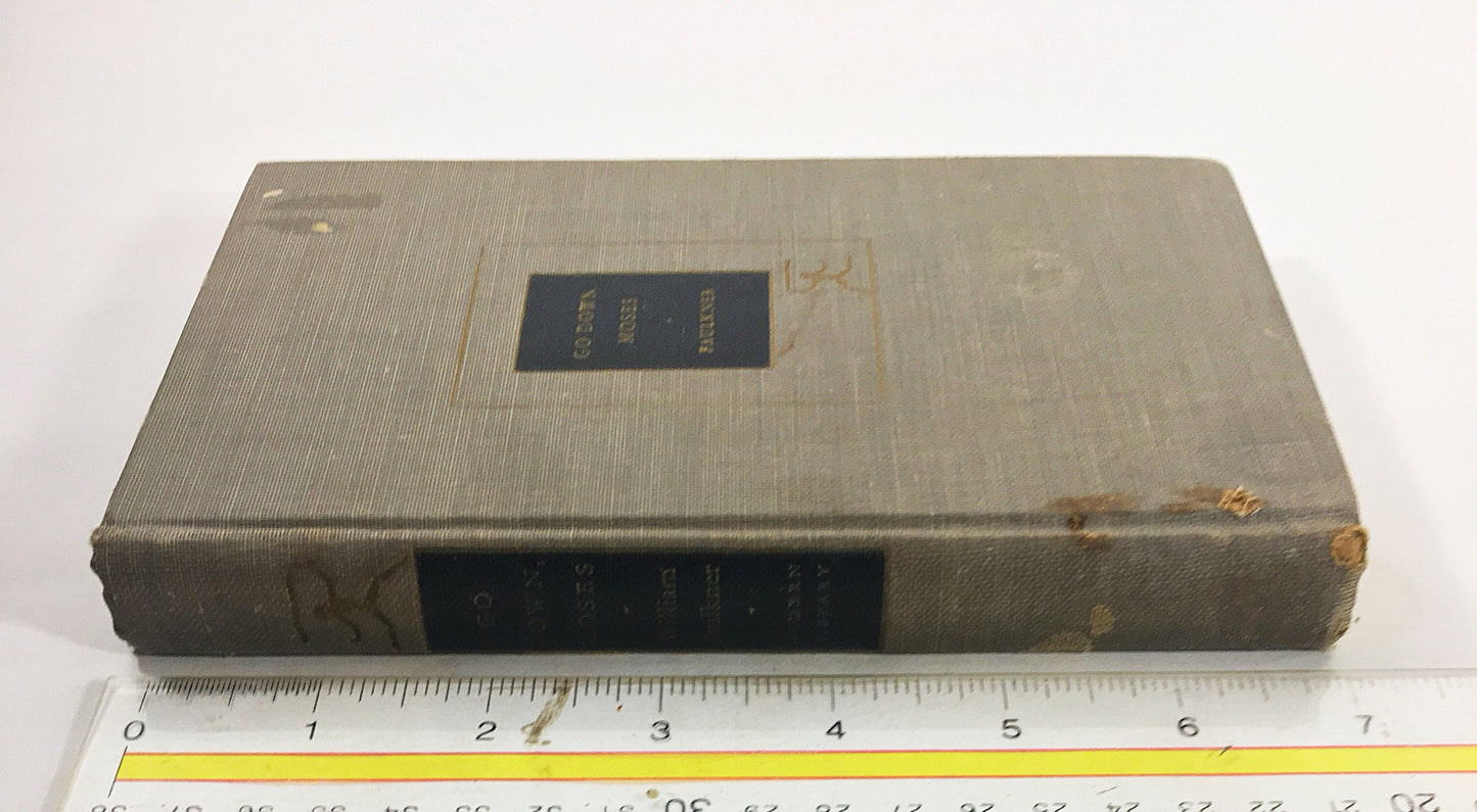 1946 William Faulkner Go Down Moses vintage Modern Library book Short stories which comprise one novel Gray bookshelf decor Stocking stuffer