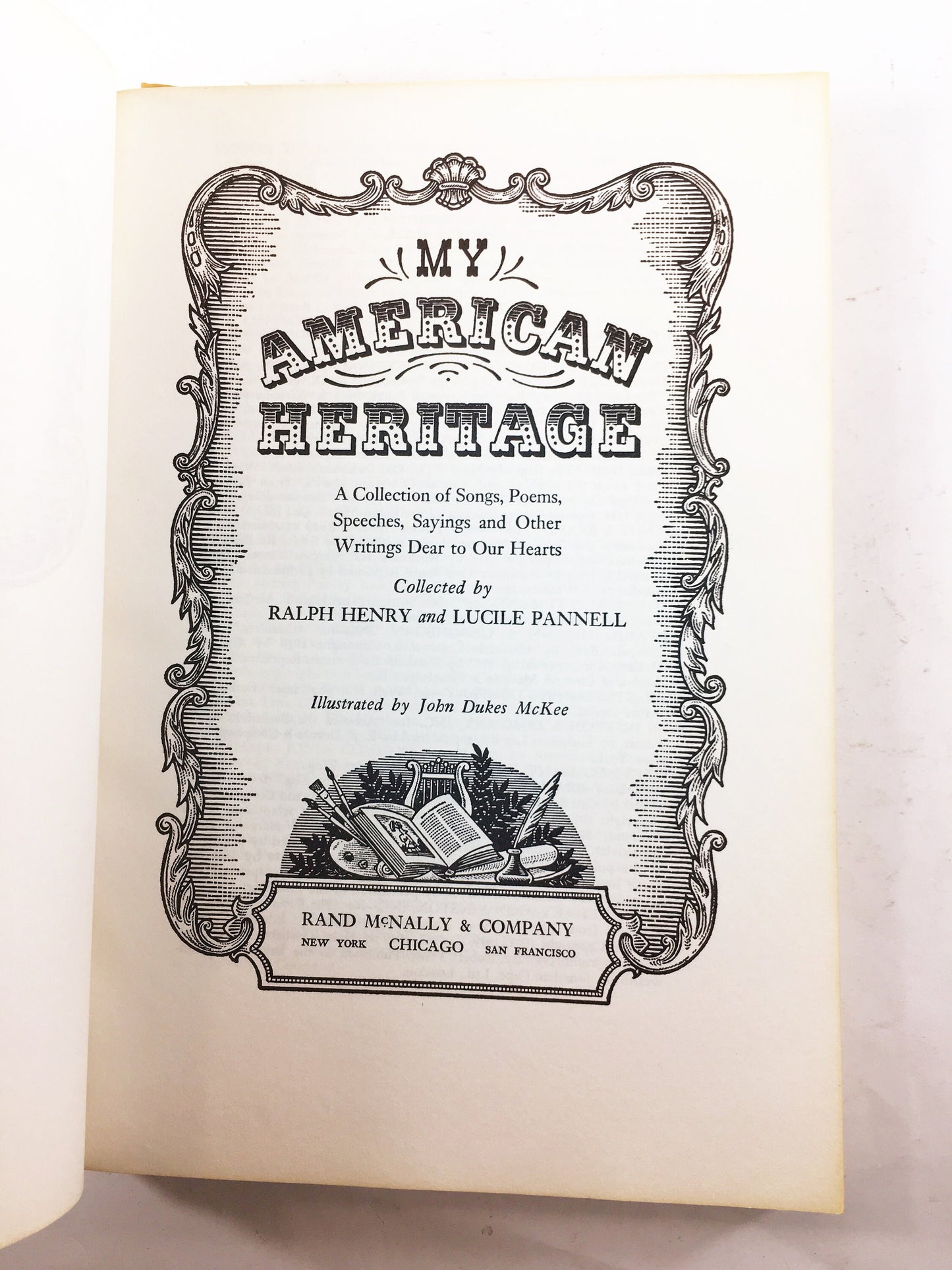 My American Heritage. Vintage paperback book circa 1973. Collection of Songs, Poems, Speeches, Sayings, and Other Writings Ralph Henry