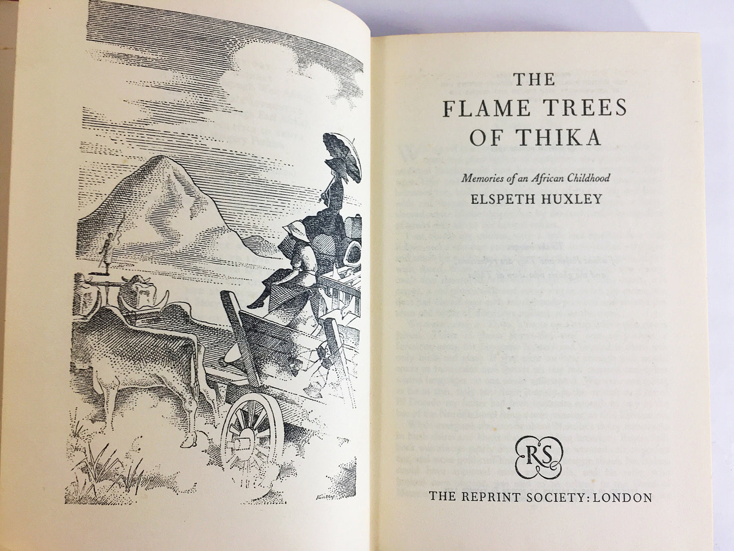 1960 Elspeth Huxley, Flame Trees of Thika. Journalist, environmentalist & farmer. Vintage book about a coffee farm in British Kenya.