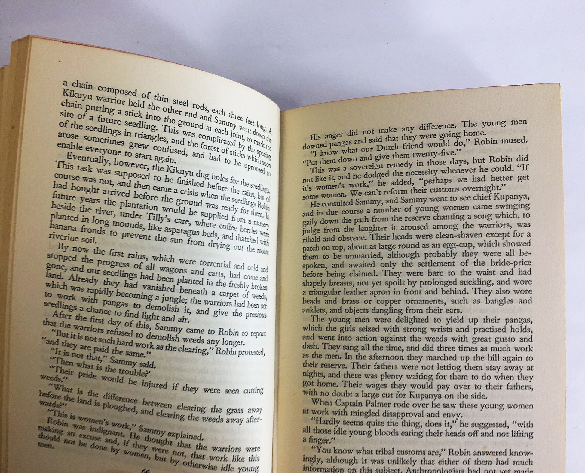 1960 Elspeth Huxley, Flame Trees of Thika. Journalist, environmentalist & farmer. Vintage book about a coffee farm in British Kenya.