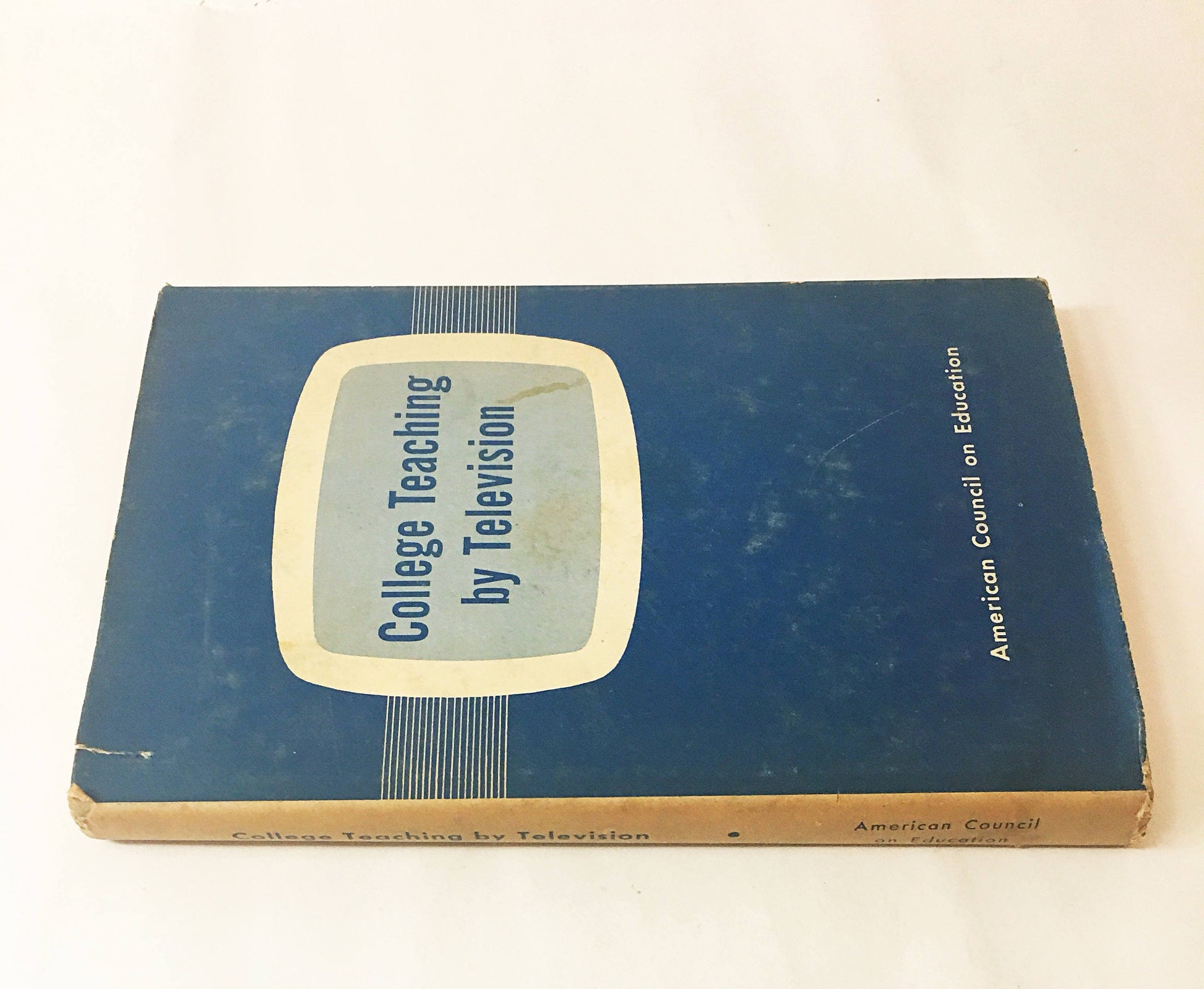 College Teaching By Television. FIRST EDITION vintage book circa 1958. John Adams. American Council on Education. Book lover gift