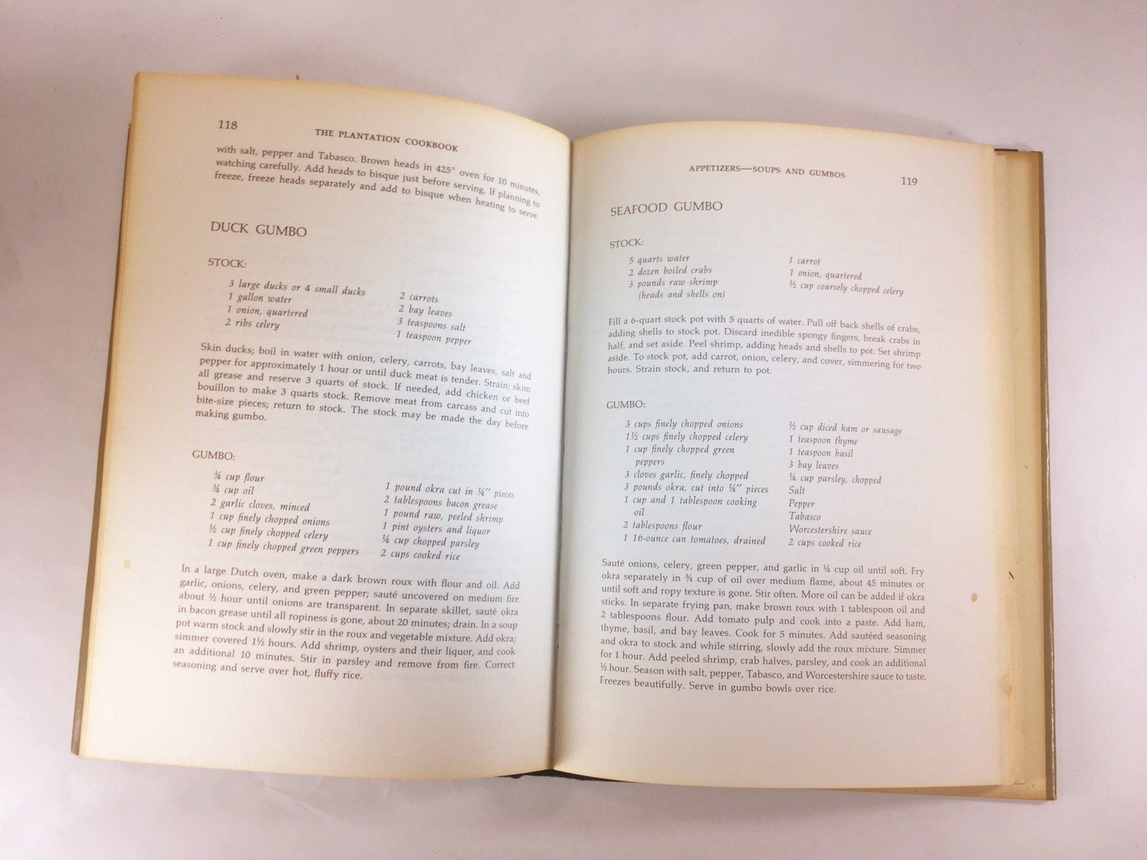 The Plantation Cookbook by the New Orleans Junior League. Vintage Cookbook circa 1972. First Edition. Turtle Soup, Grillades, Shrimp Creole