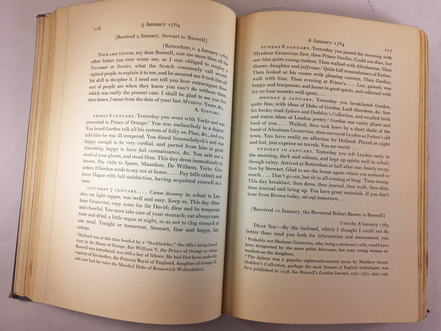 Boswell in Holland-1763-1764, Including the Correspondence With Belle De Zuylen. FIRST EDITION vintage book. Yale Edition circa 1952