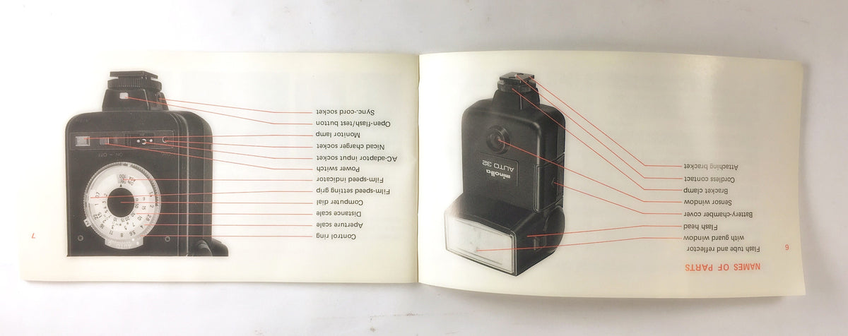 1975 Minolta Masters Auto Electroflash 28 32 owner's camera manual brochure Vintage instruction booklet. Photographer collectible