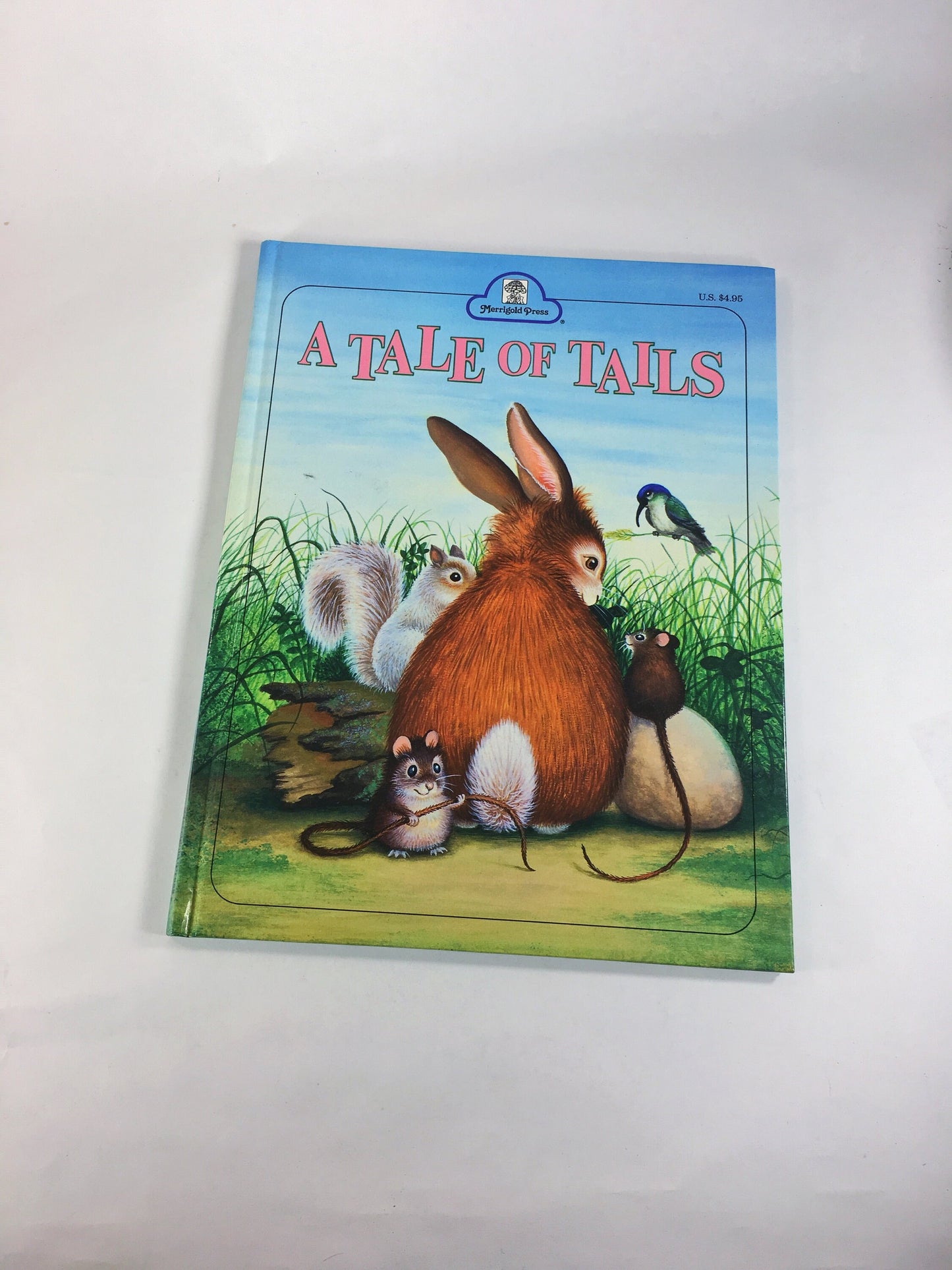 1962 Tale of Tails illustrated by Garth Williams. Vintage Easter Bunny book by Elizabeth Macpherson. Children's basket nursery decor