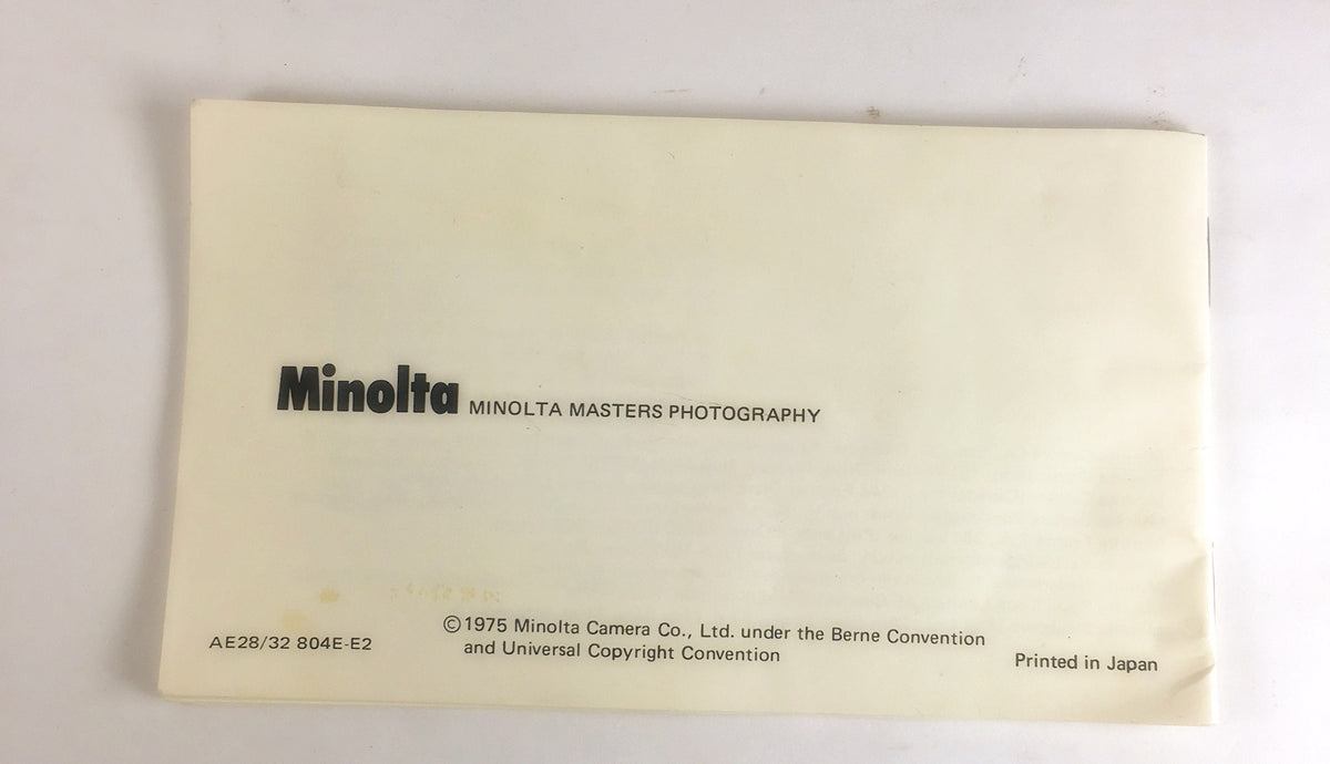 1975 Minolta Masters Auto Electroflash 28 32 owner's camera manual brochure Vintage instruction booklet. Photographer collectible