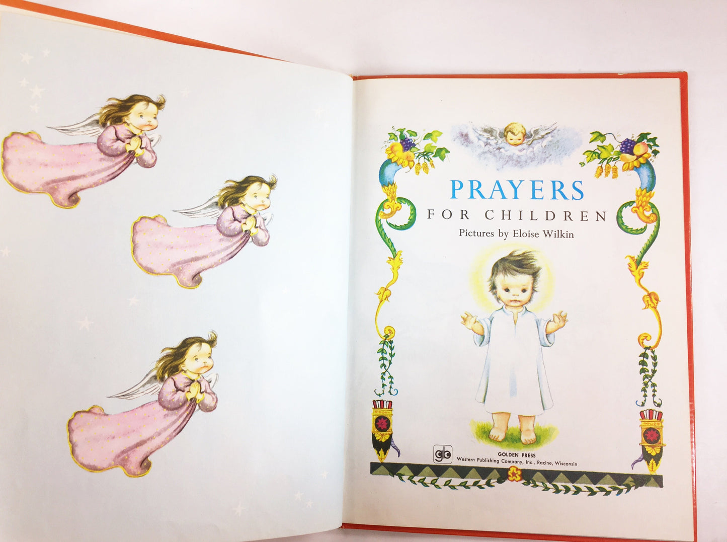 Prayers for Children. Giant Golden Book by Eloise Wilkin. Vintage children's book circa 1976. The Lord's Prayer. Christian Prayers.