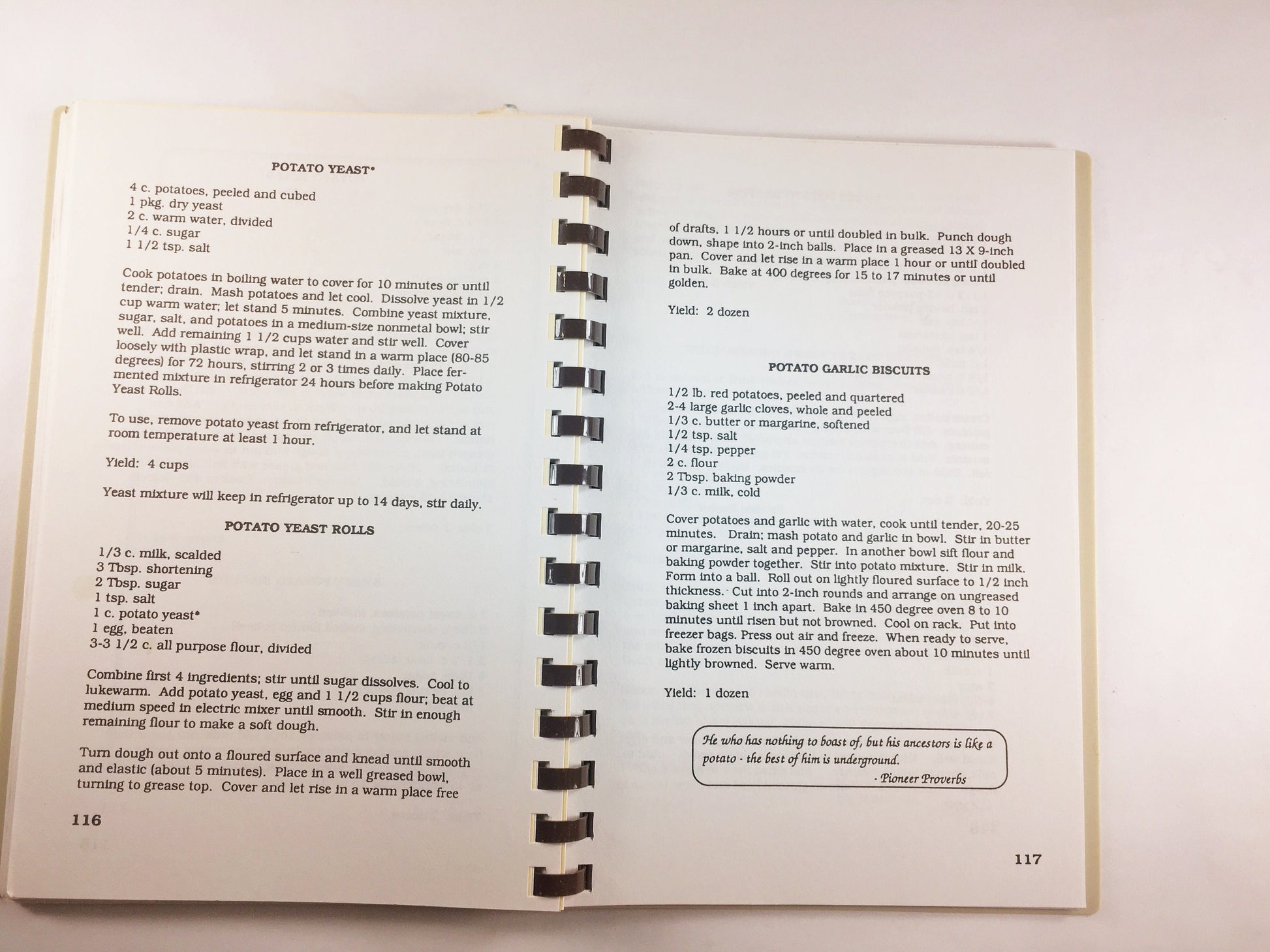 Please Pass the Potatoes. Vintage cookbook circa 1990 by Marian Buchanan, Laura Newell-Furniss and Ray A. Buchanan. Saint Andrews hunger