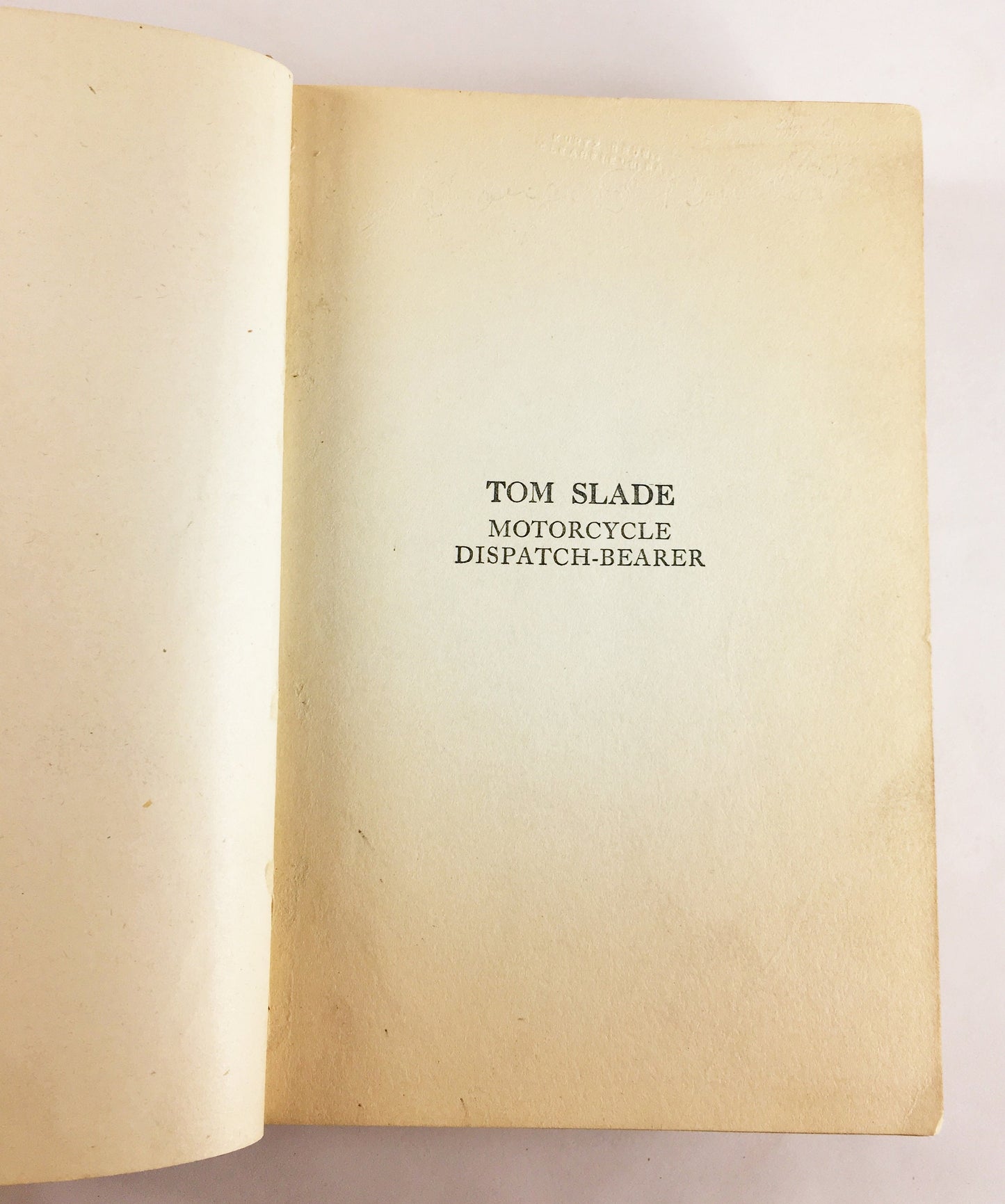 Tom Slade Motorcycle Dispatch Bearer by Percy Fitzhugh circa 1918. Boy Scouts WWII Antique vintage book gift. Green decor
