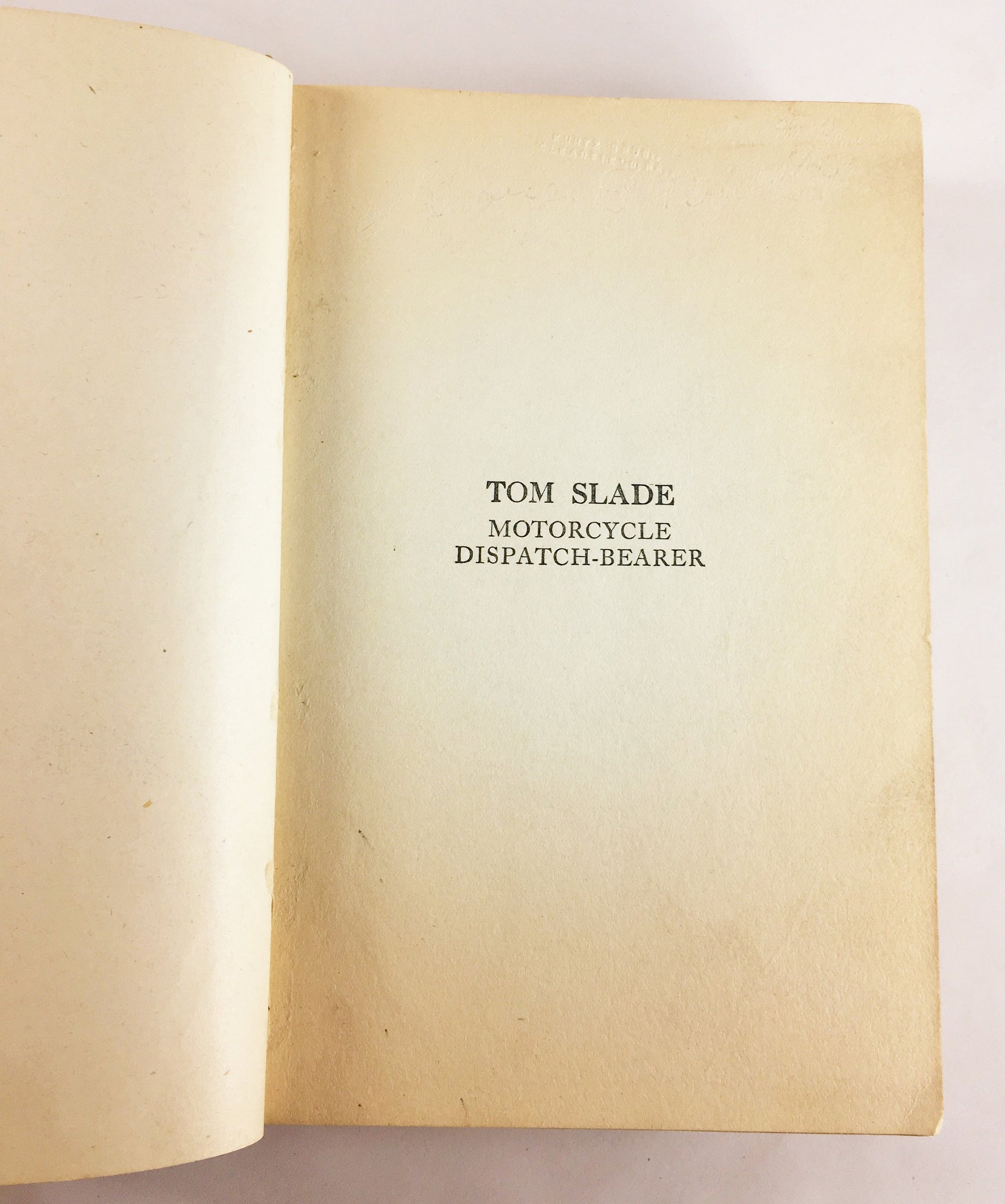Tom Slade Motorcycle Dispatch Bearer by Percy Fitzhugh circa 1918. Boy Scouts WWII Antique vintage book gift. Green decor
