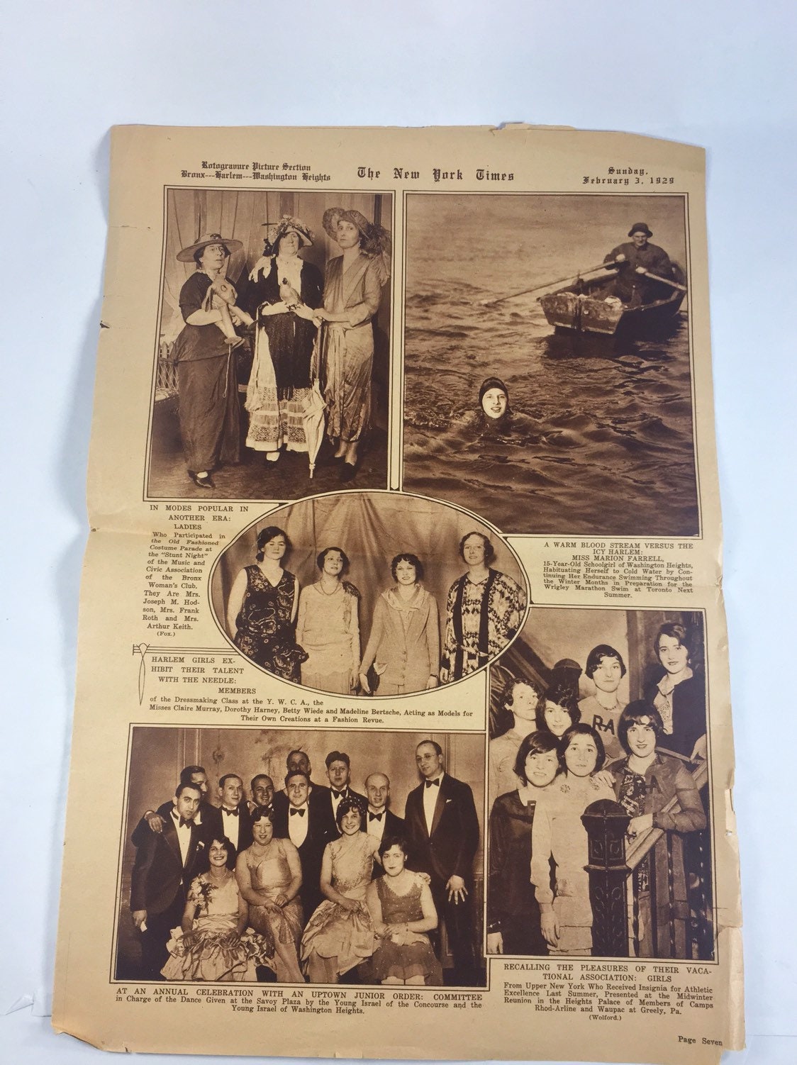 Original 1928 New York Times Newspaper featuring Bronx & Harlem merit students. Morris Bronx Vocational Yacht Club Historical Vintage