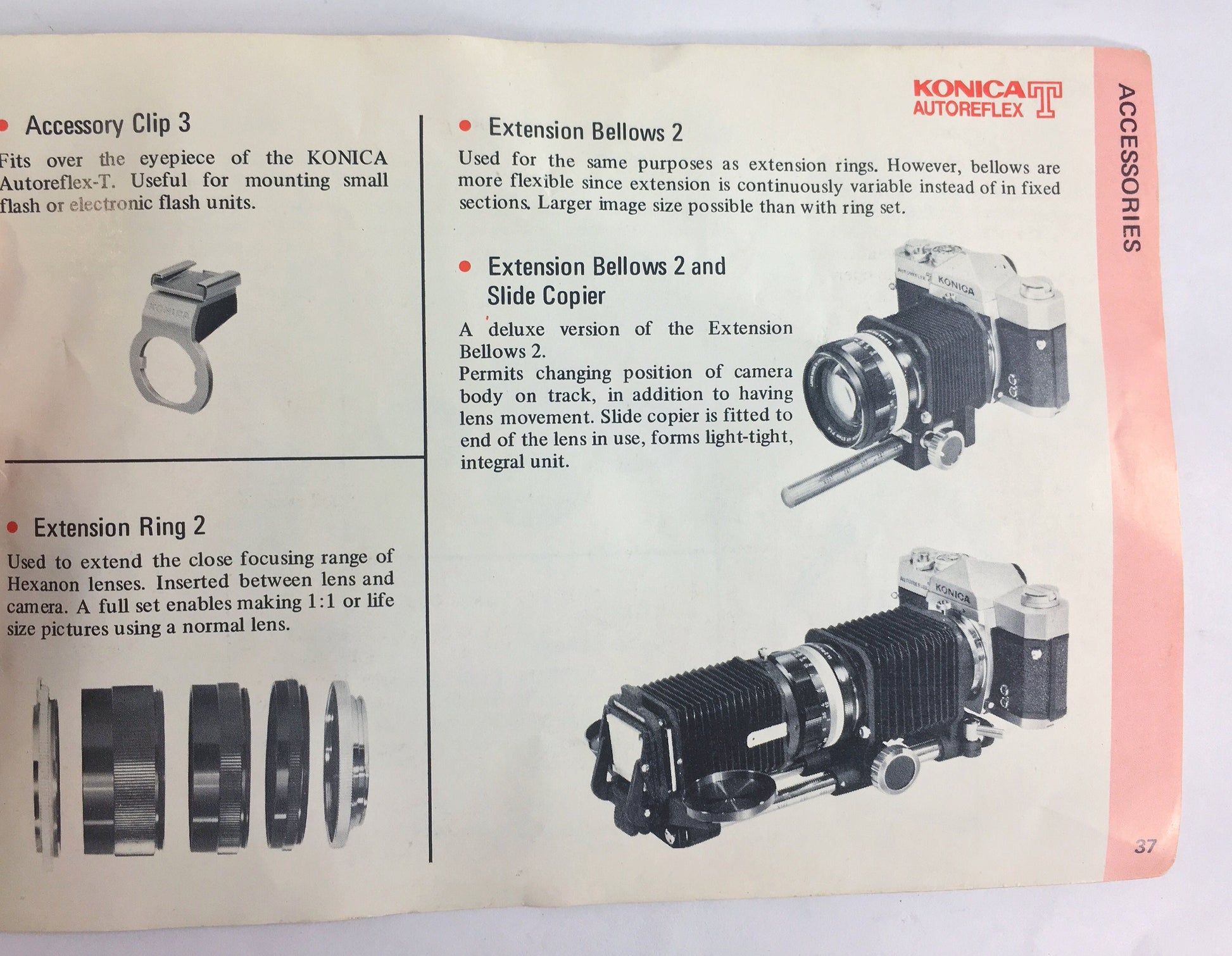 Konica FT1 Autoflex manual lot Vintage camera brochure circa 1982 with warranty & Hexanon literature guide. 35mm photography gift!