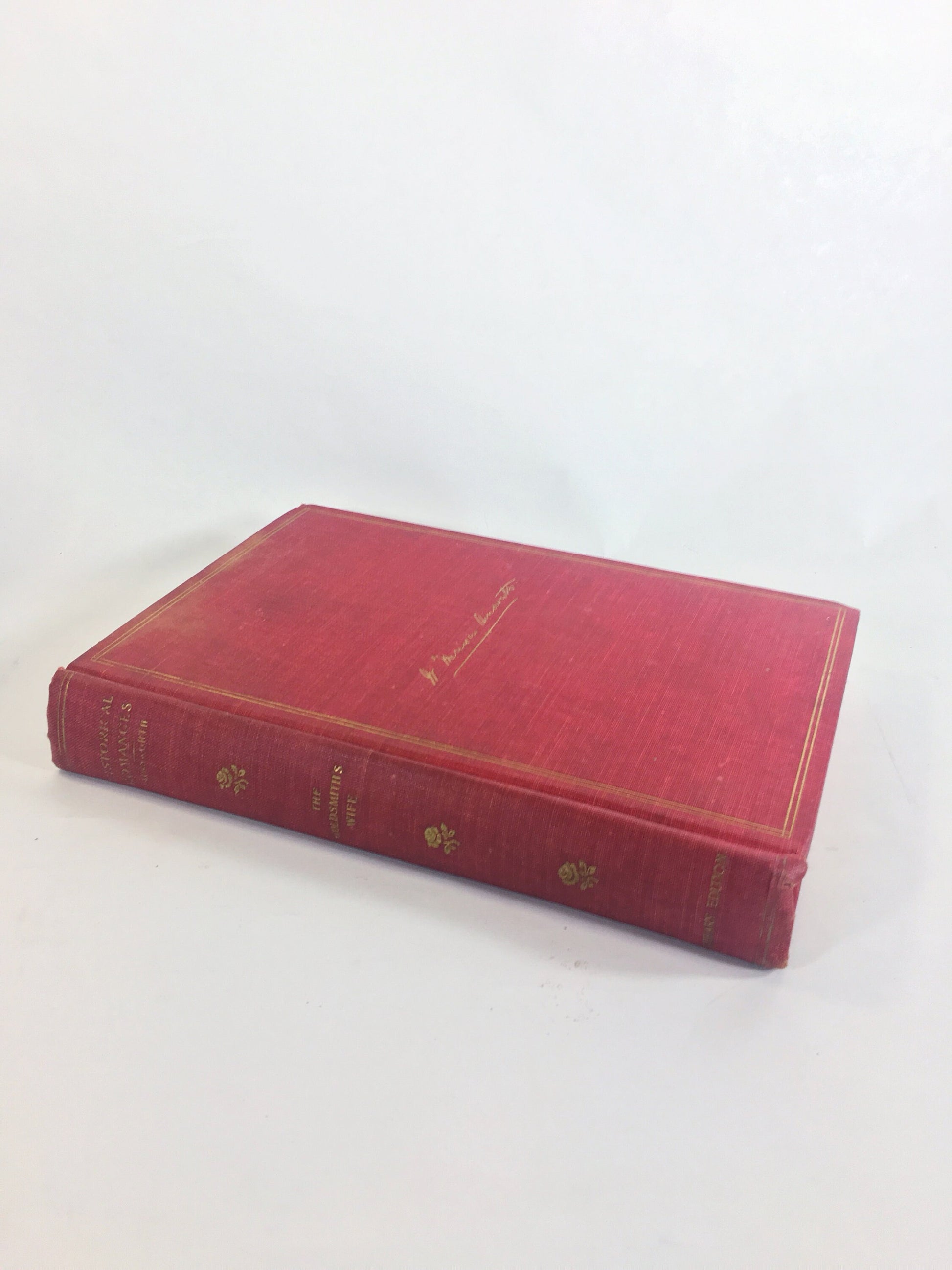 1841 Historical Romances of William Harrison Ainsworth Vintage book Jane Shore, King Edward IV mistress GORGEOUS antique red cloth