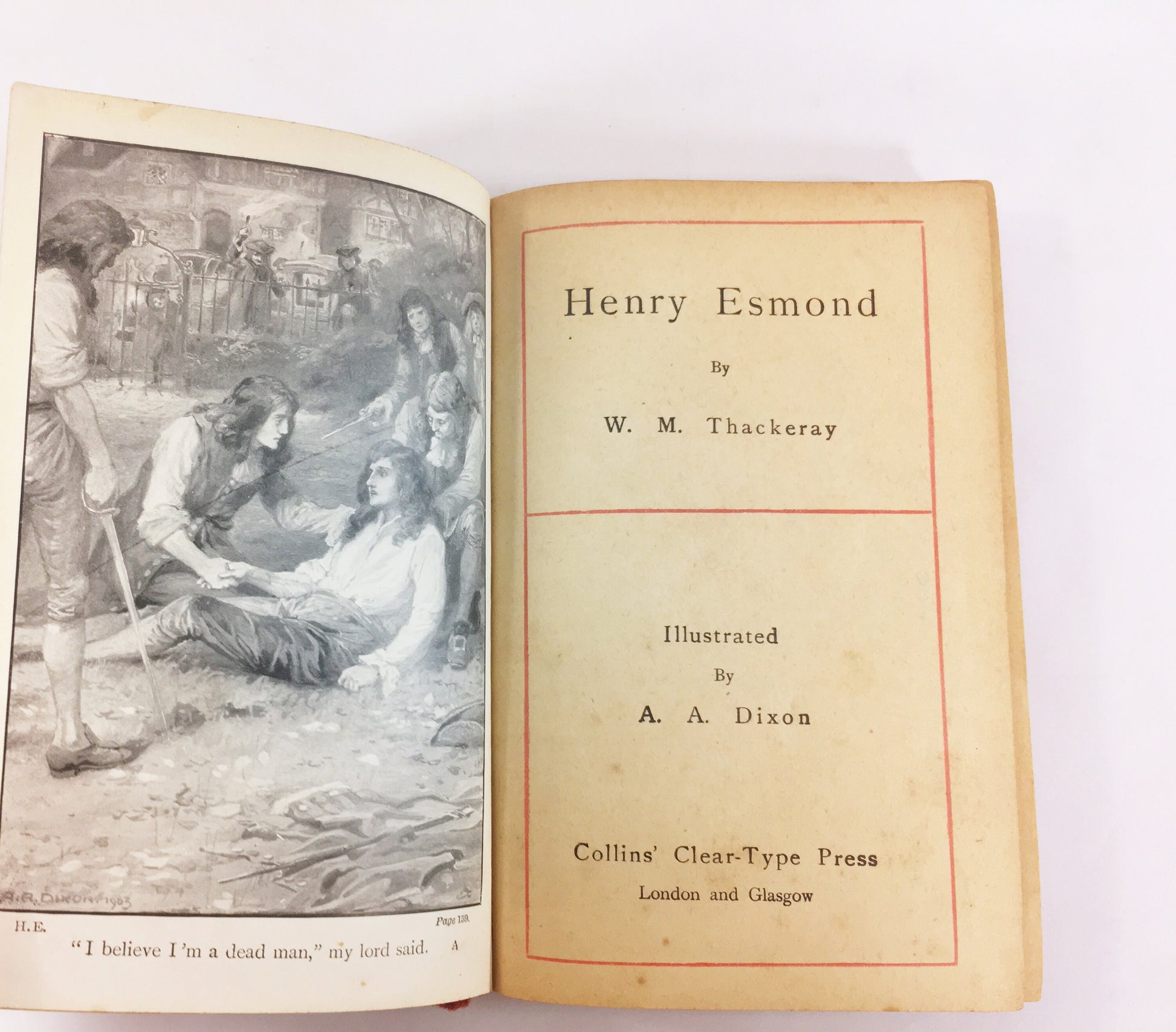 Thackeray Henry Esmond Philip. Vintage book circa 1861 Leather Binding Rare. GORGEOUS Victorian antique. Queen Anne of England.