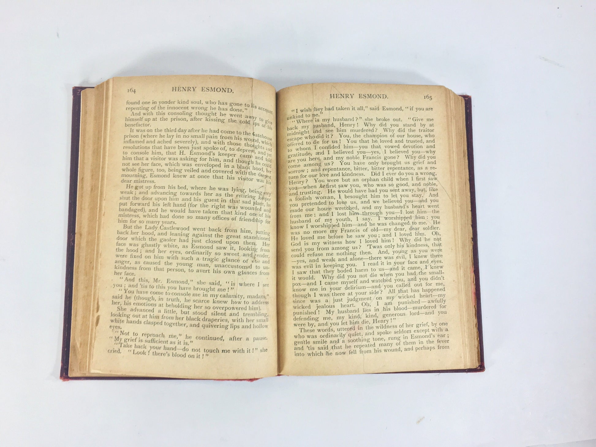 Thackeray Henry Esmond Philip. Vintage book circa 1861 Leather Binding Rare. GORGEOUS Victorian antique. Queen Anne of England.