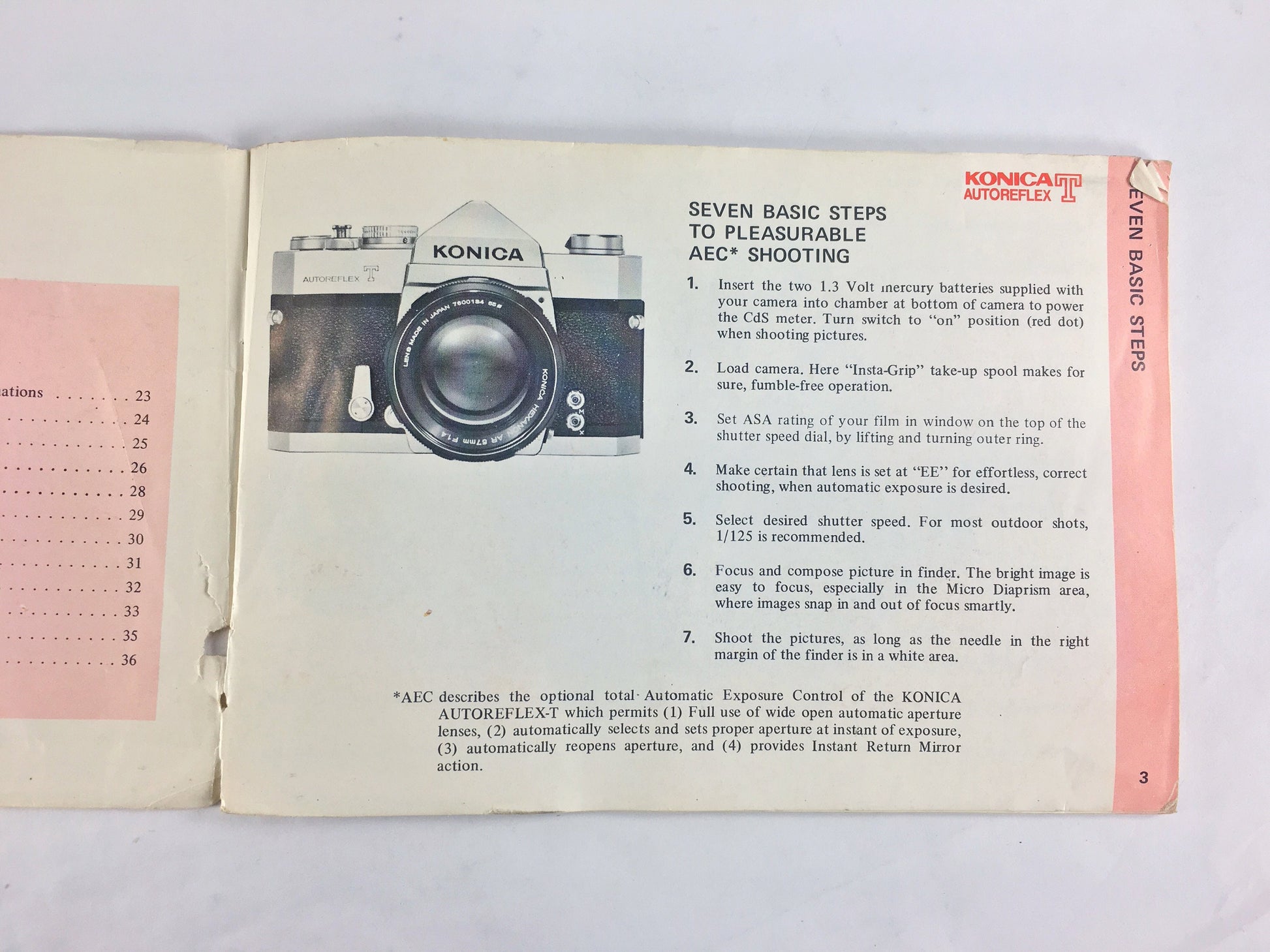 Konica FT1 Autoflex manual lot Vintage camera brochure circa 1982 with warranty & Hexanon literature guide. 35mm photography gift!