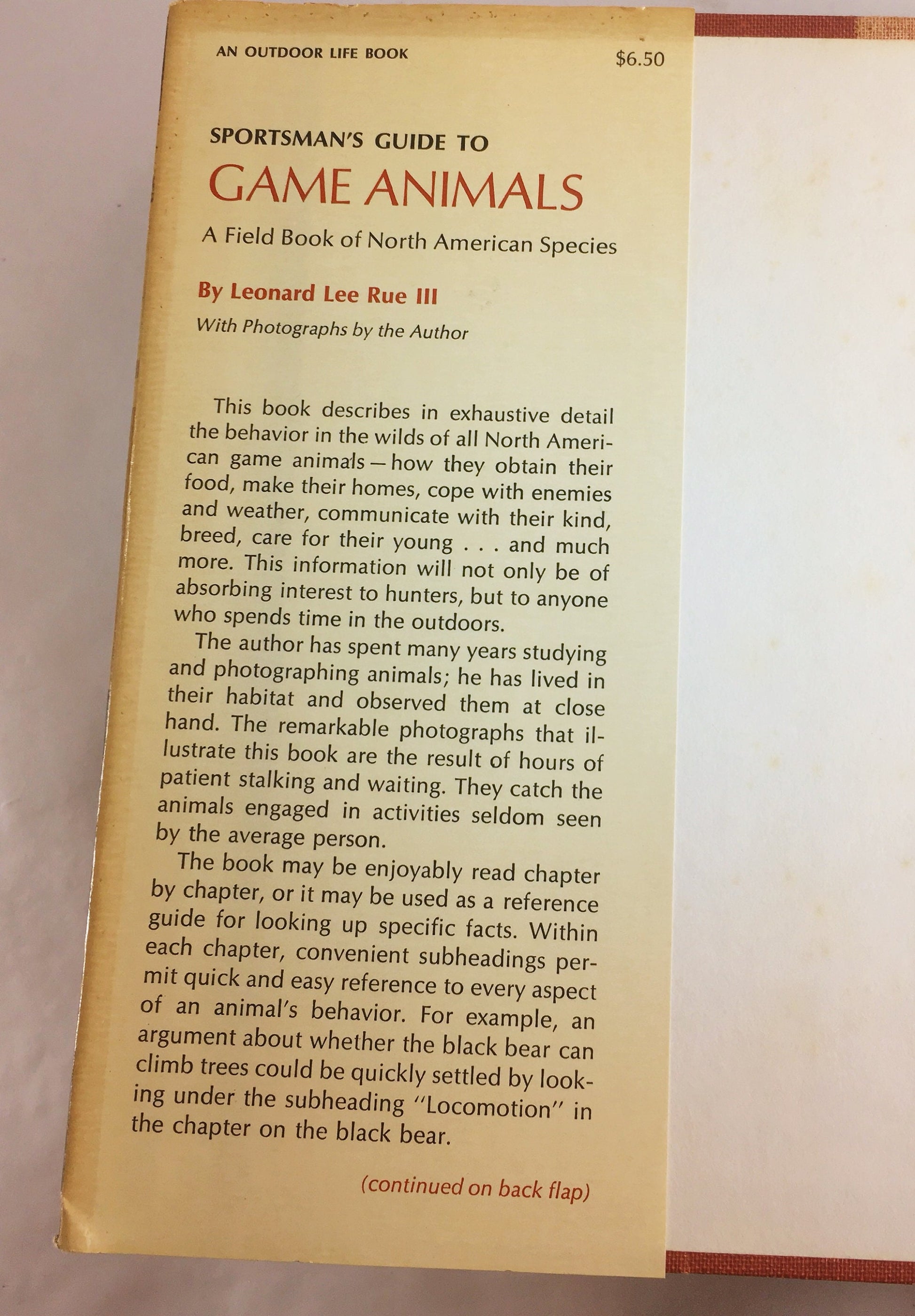 Game Animals Sportsman's GuideVintage cabin decor book by Rue circa 1968. Wildlife and Nature glamping camping Gorpcore outdoors nature love