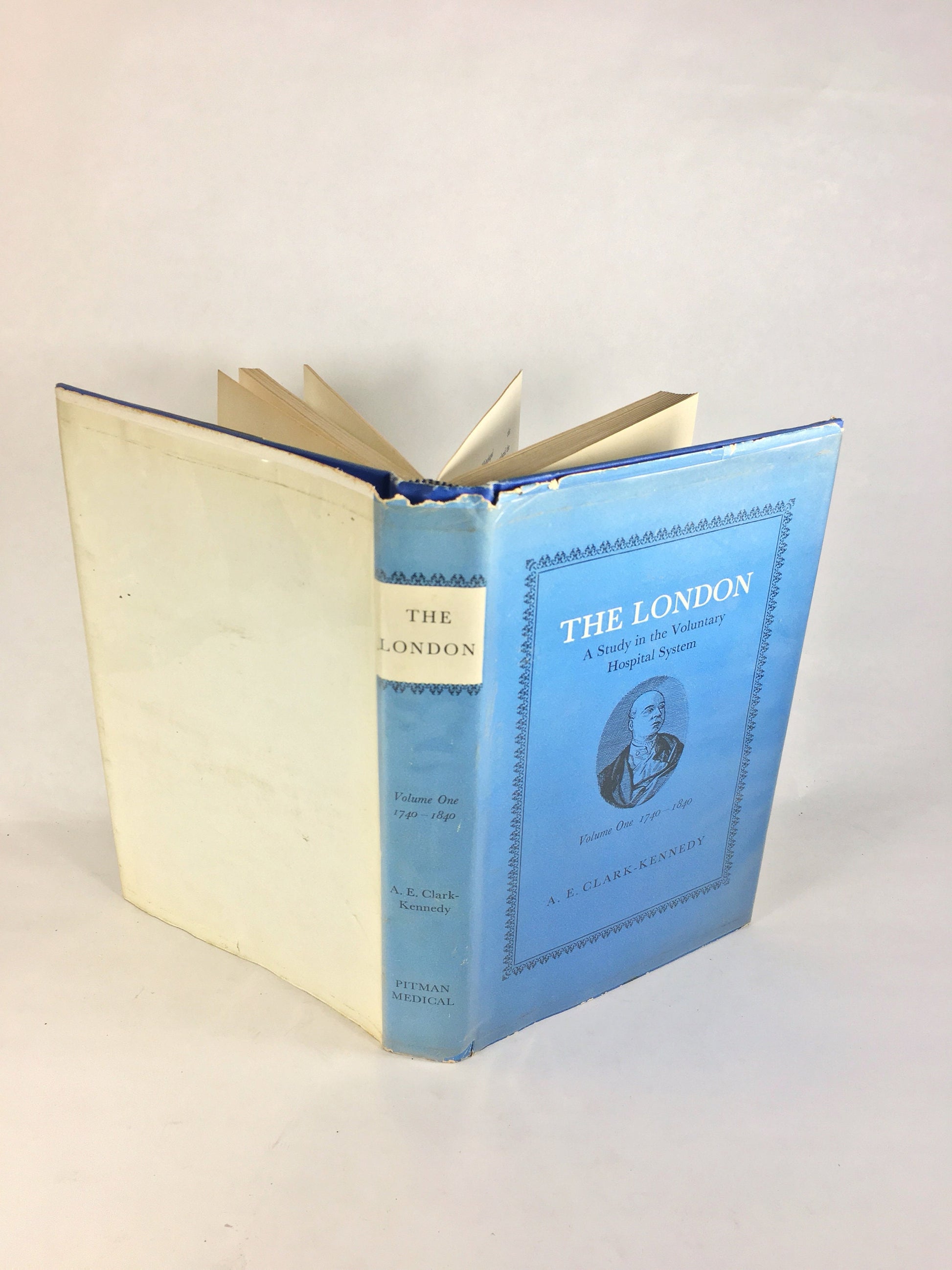 1962 London a Study in the Voluntary Hospital System. Vintage book by Clark-Kennedy circa 1962. Origin of hospitals in the 18 century. Vol 1