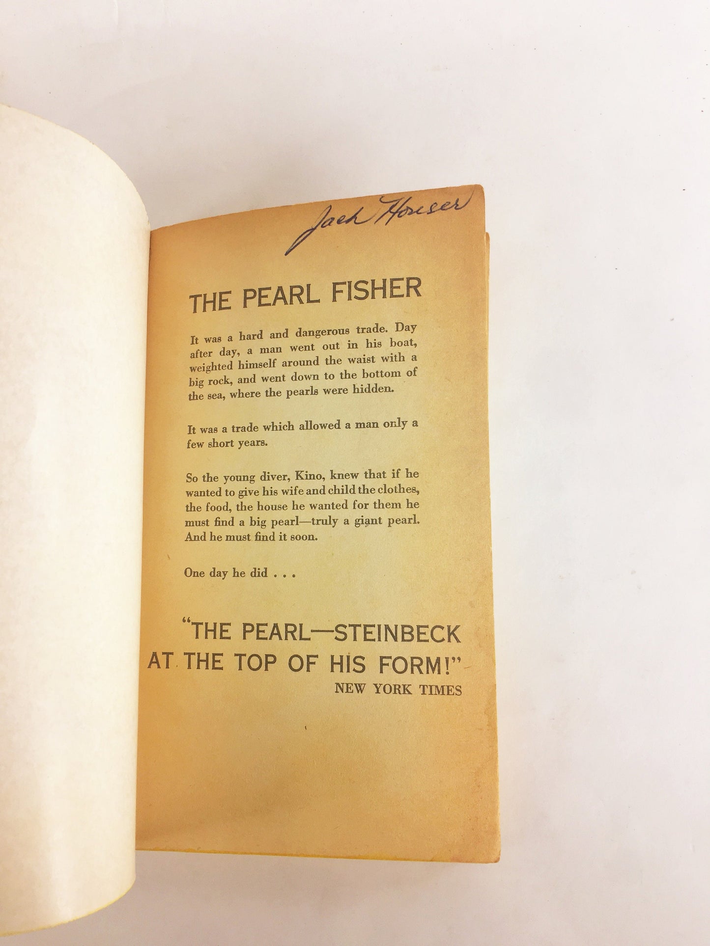 John Steinbeck The Pearl. EARLY PRINTING vintage Bantam paperback book circa 1956. Greed, defiance of societal norms, and evil.