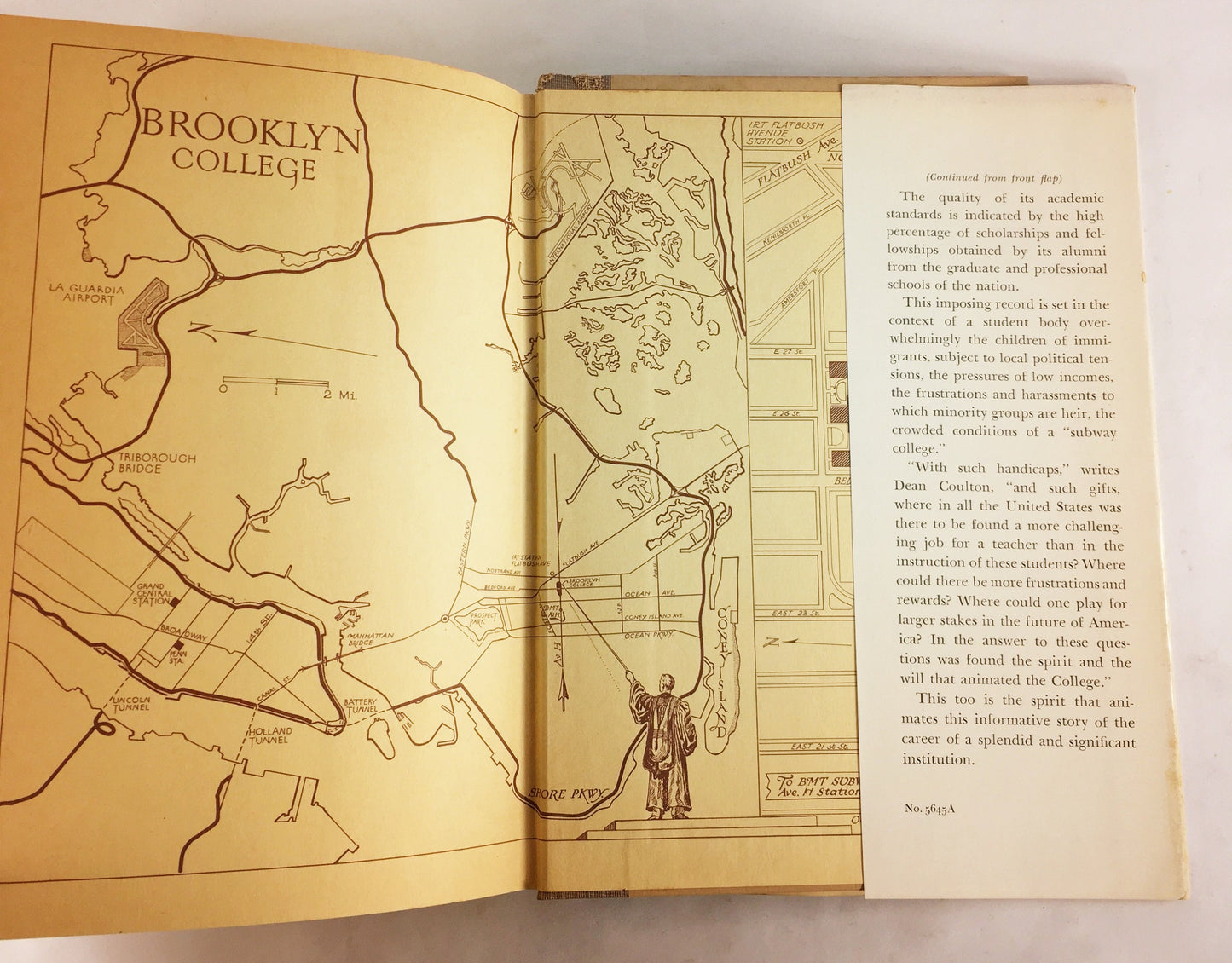 Brooklyn College FIRST EDITION vintage book circa 1955. City College in Action by Thomas Coulton. Adele Bildersee. New York City gift NYC