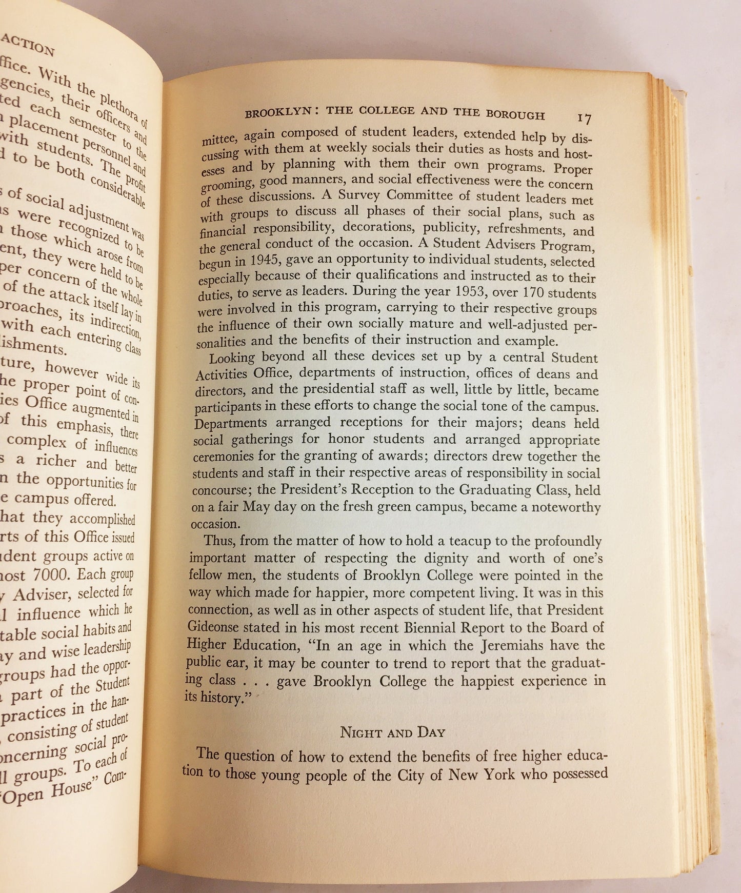 Brooklyn College FIRST EDITION vintage book circa 1955. City College in Action by Thomas Coulton. Adele Bildersee. New York City gift NYC