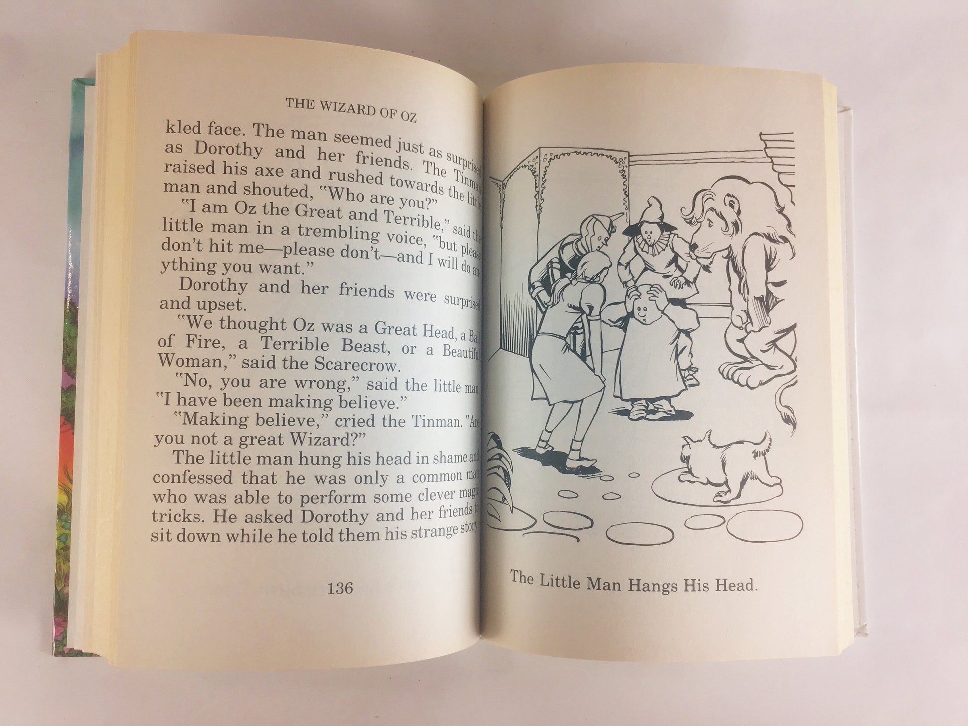 1989 Wizard of Oz by L Frank Baum. Vintage Classic Illustrated Book Series. Easter Passover gift. Bookshelf prop staging home decor