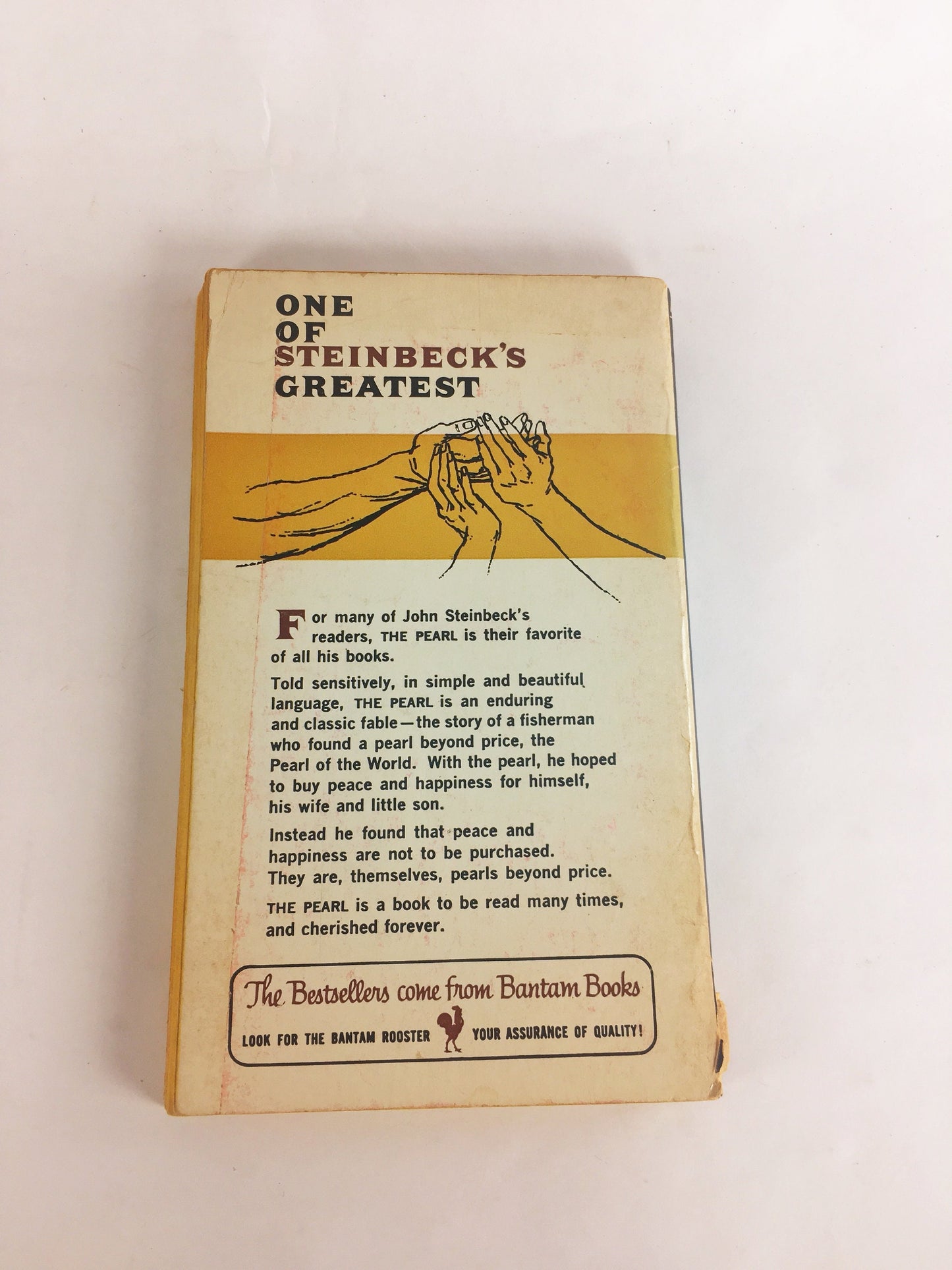 John Steinbeck The Pearl. EARLY PRINTING vintage Bantam paperback book circa 1956. Greed, defiance of societal norms, and evil.