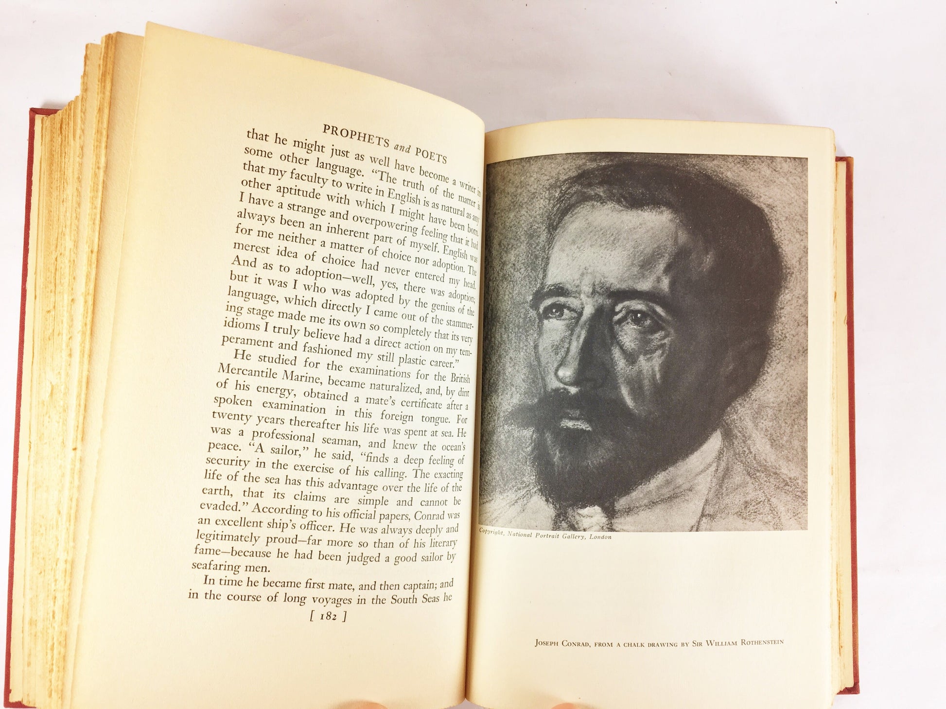 Prophets and Poets. Eighteenth Century Poetry & Prose. Beautiful book of poetry circa 1935. Red cloth book decor. Vintage gift André Maurois