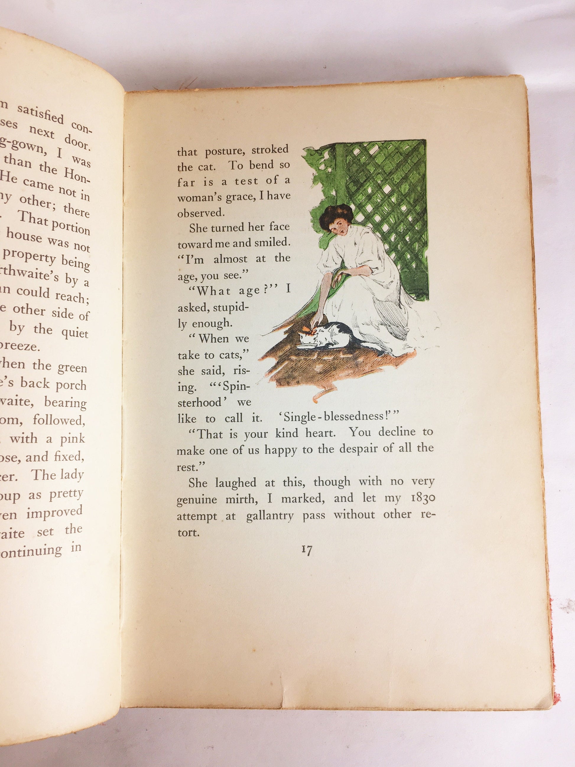 Beasley's Christmas Party First Edition ANTIQUE book Booth Tarkington about a wealthy politician talking to nonexistent figures. Red decor