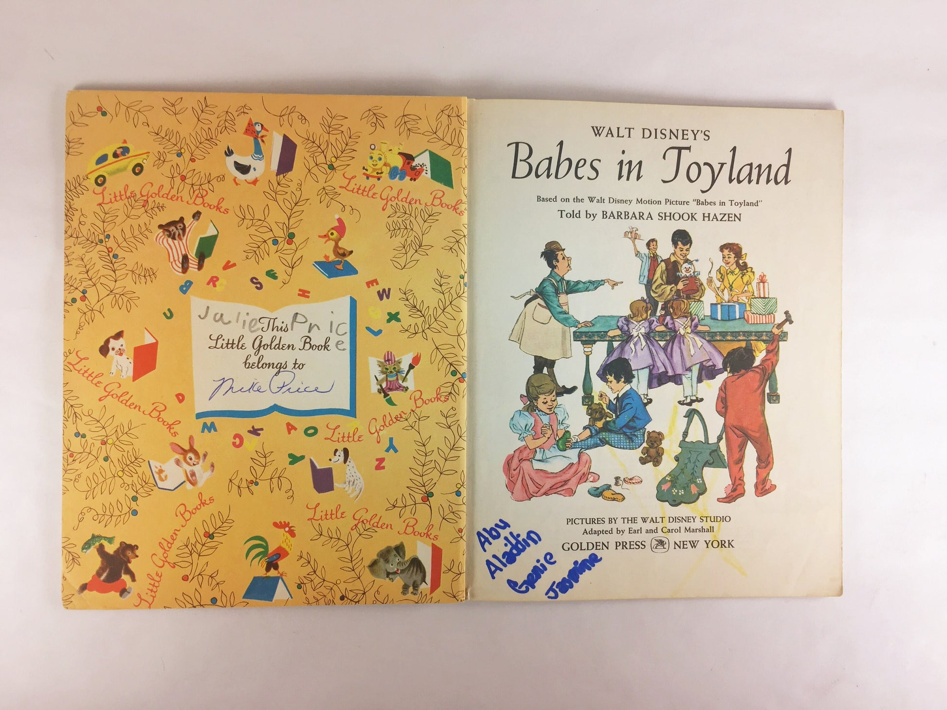 Walt Disney's Babes in Toyland. Vintage Little Golden Book circa 1961 by Barbara Shook Hazen. POOR Condition. Christmas gift