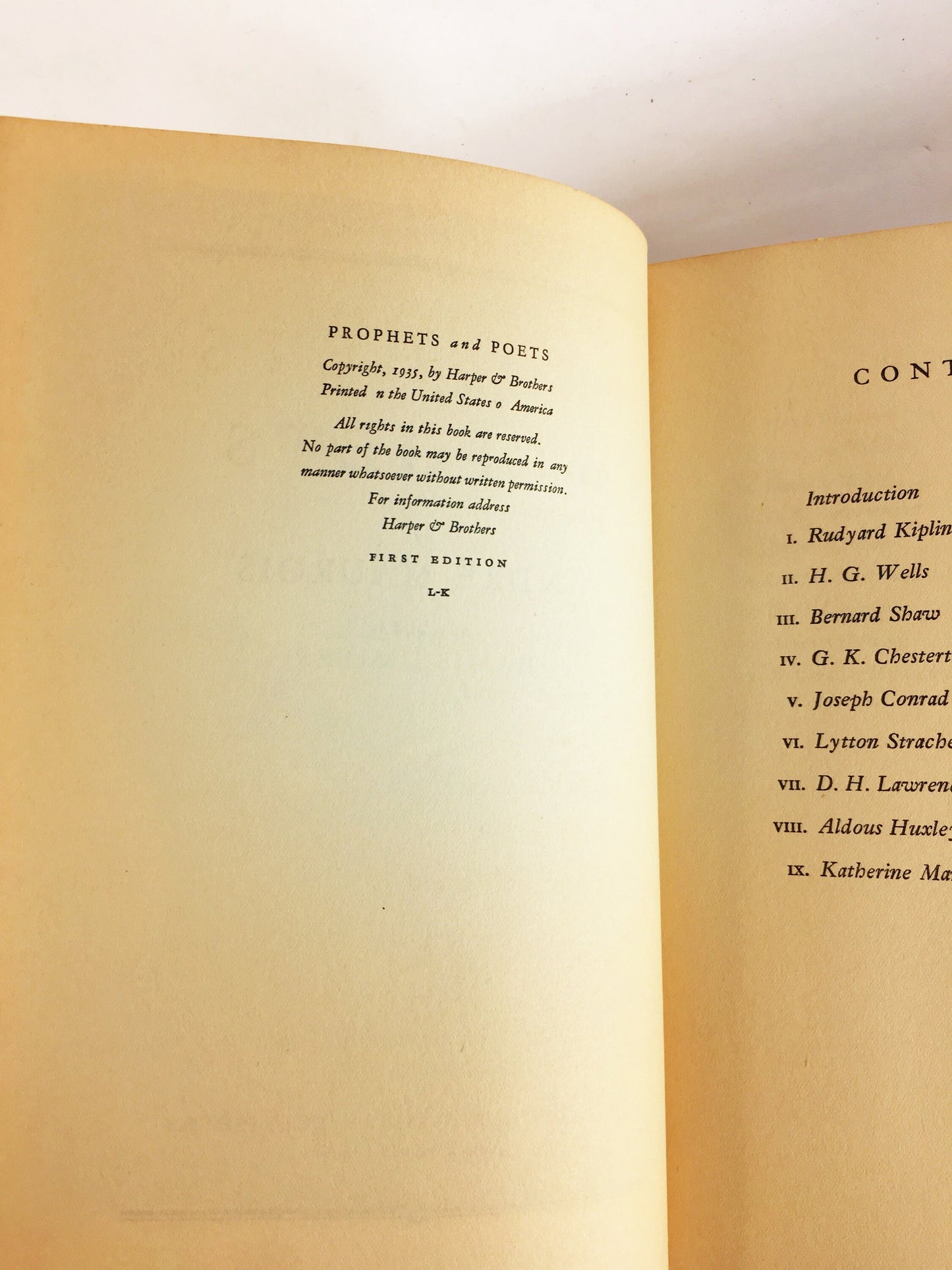 Prophets and Poets. Eighteenth Century Poetry & Prose. Beautiful book of poetry circa 1935. Red cloth book decor. Vintage gift André Maurois