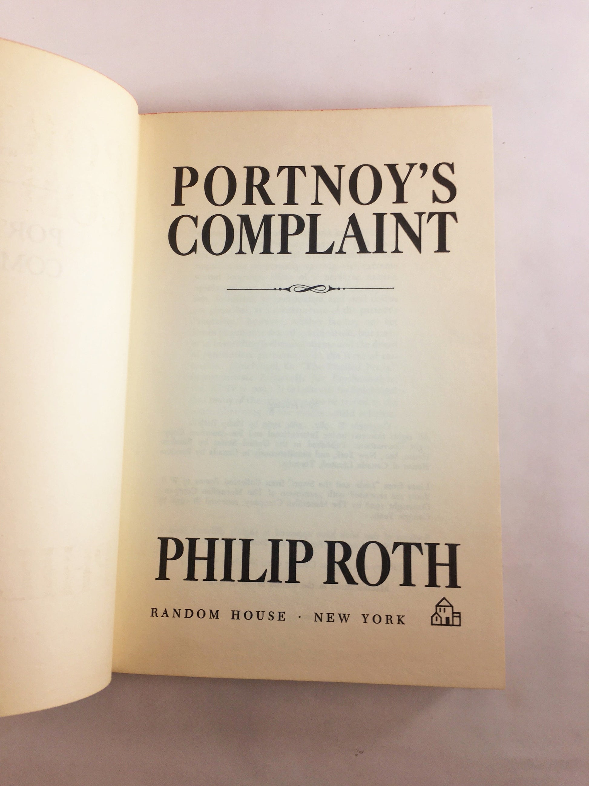 1969 Portnoy's Complaint by Philip Roth. Vintage EARLY PRINTING book bound in blue cloth. Lust-ridden, mother-addicted Jewish bachelor