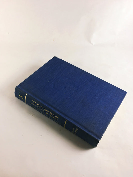 Guy de Maupassant Best Stories Vintage Modern Library book circa 1945 Blue home decor Ball of Suet, the necklace Gift