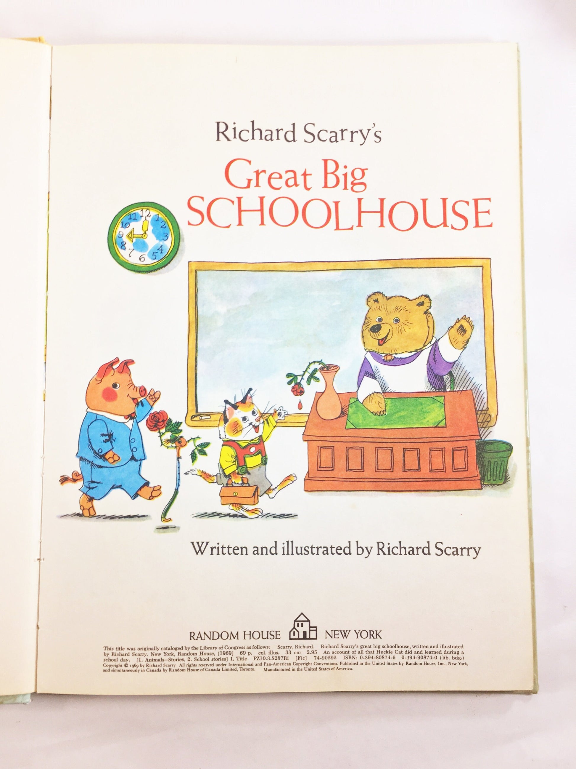 1969 Great Big Schoolhouse by Richard Scarry FIRST EDITION Vintage children's book Big Little Golden Book Deluxe Giant. Easter Basket gift