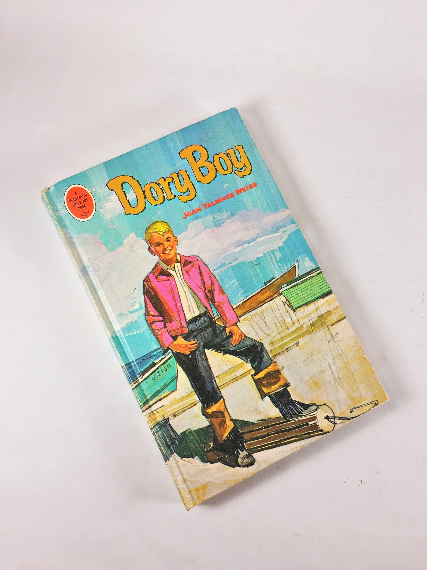 1966 Dory Boy by Joan Talmage Weiss about a teenage boy and summer challenges. Vintage cello book Whitman Publishing