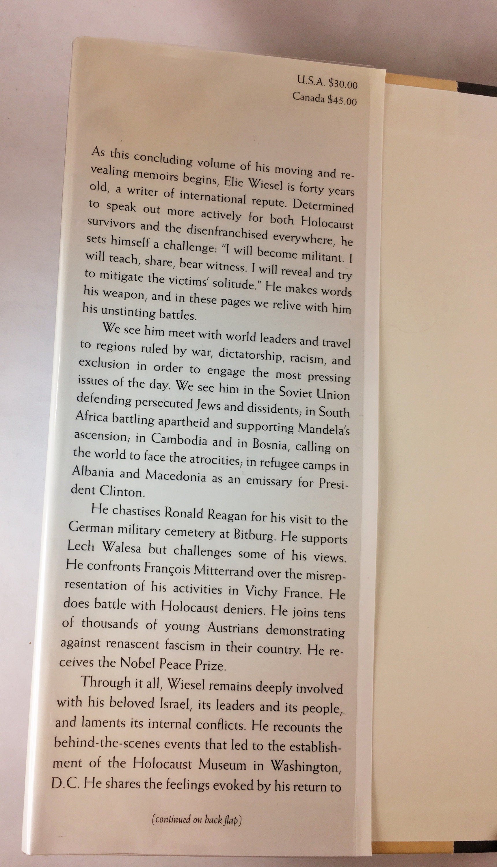 And the Sea is Never Full by Elie Wiesel Memoirs vintage biography book circa 1999. FIRST EDITION Holocaust survivor Nobel Peace Prize