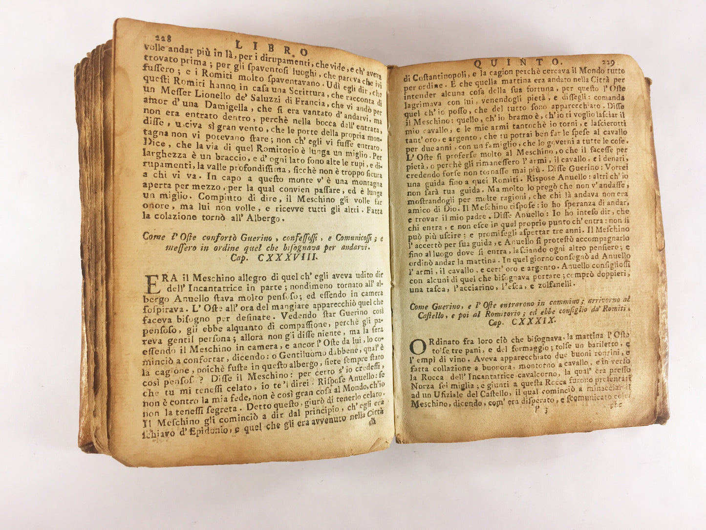 1749 ANTIQUE Andrea da Barberino book Il Guerrin Meschinoof. Epic gothic romance of Quattrocento Renaissance France's Charlemagne & Roland