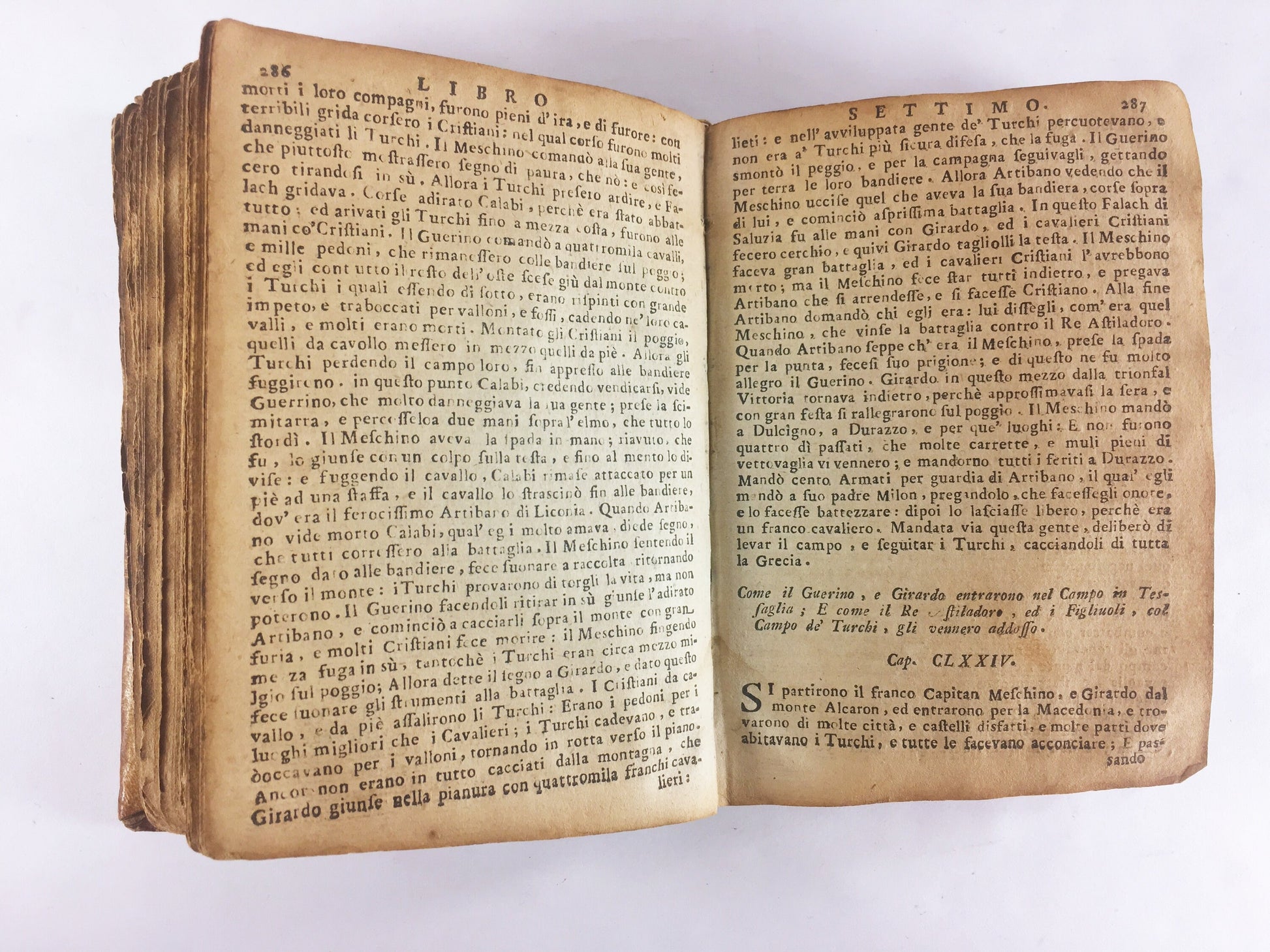 1749 ANTIQUE Andrea da Barberino book Il Guerrin Meschinoof. Epic gothic romance of Quattrocento Renaissance France's Charlemagne & Roland