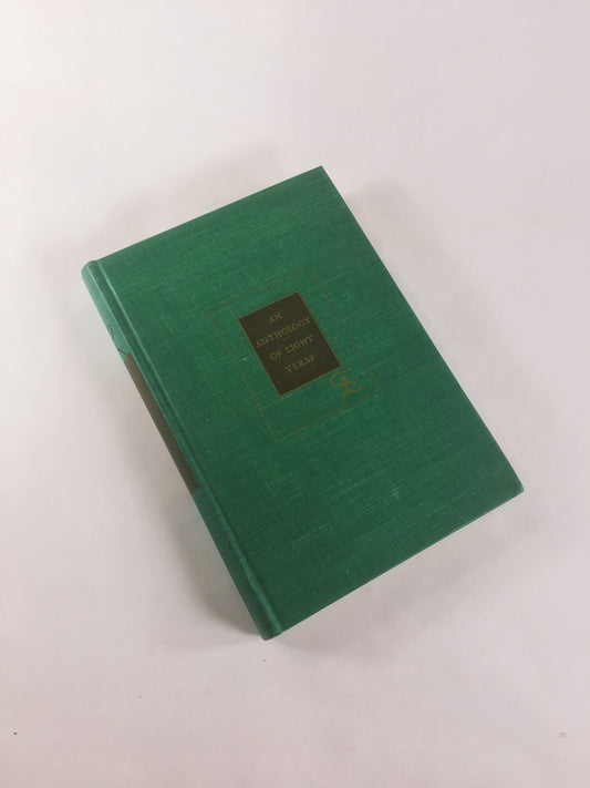 1935 Shakespeare, Lord Byron, Oliver Wendell Holmes Anthology of Light Verse Vintage Modern Library book Green home decor