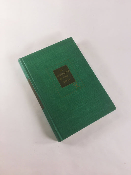 1935 Shakespeare, Lord Byron, Oliver Wendell Holmes Anthology of Light Verse Vintage Modern Library book Green home decor