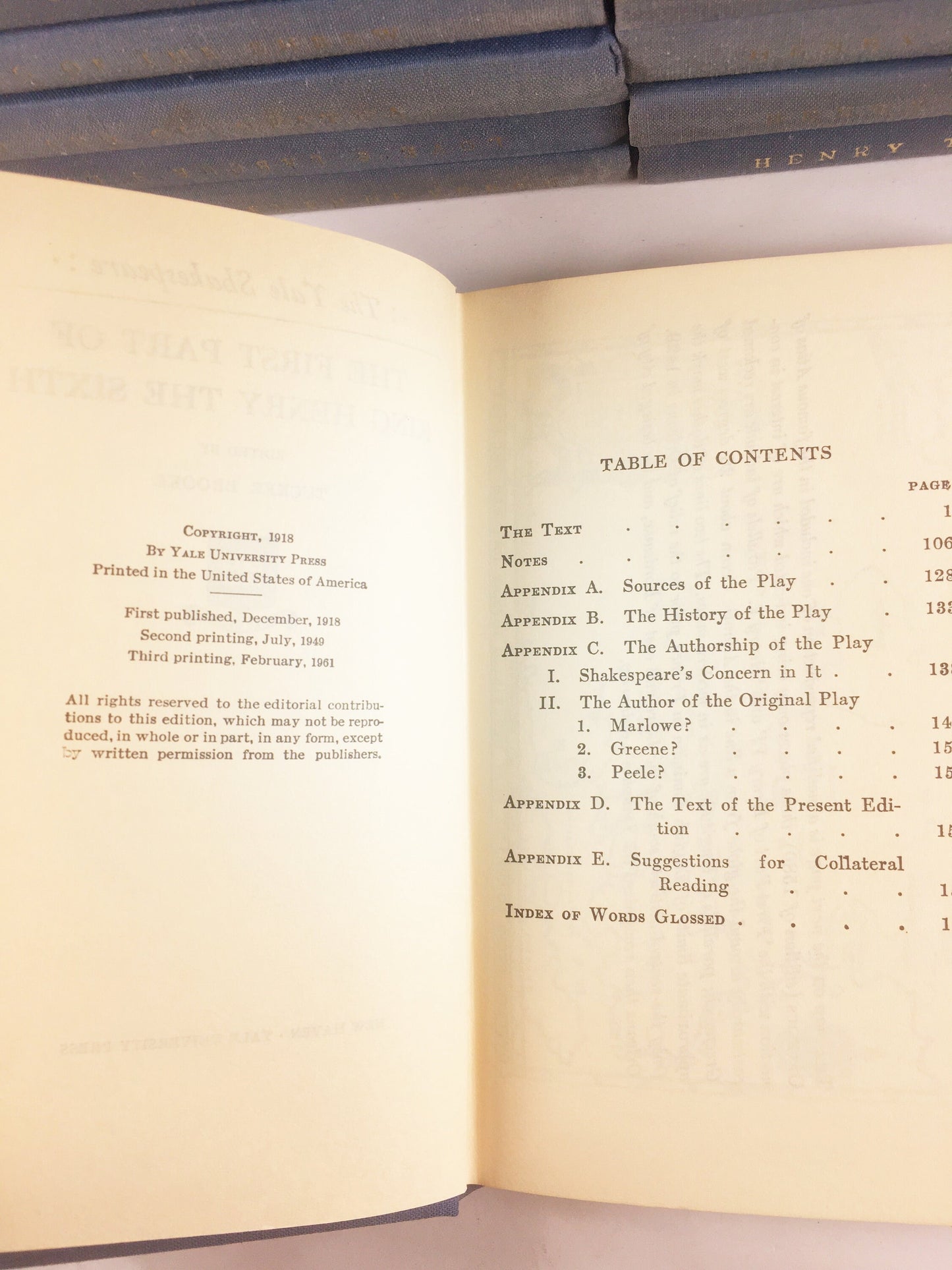 1961 Yale Shakespeare Blue book vintage books PICK ONE! Plays, poetry & sonnets. King Lear Macbeth Romeo and Juliet Anthony and Cleopatra