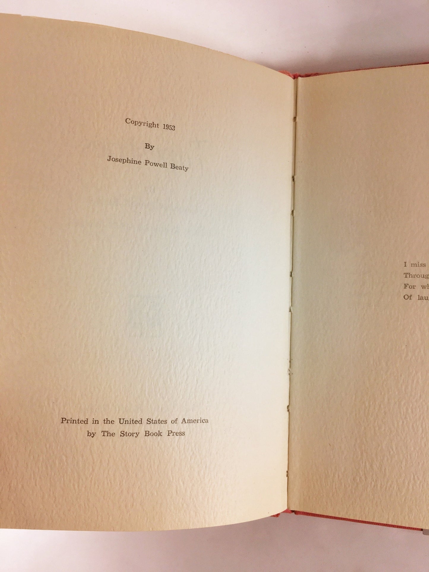 Tapestries by Josephine Powell Beaty. SIGNED First Edition vintage poetry book circa 1953 winner of the Wildfire Magazine Award. Milesteones