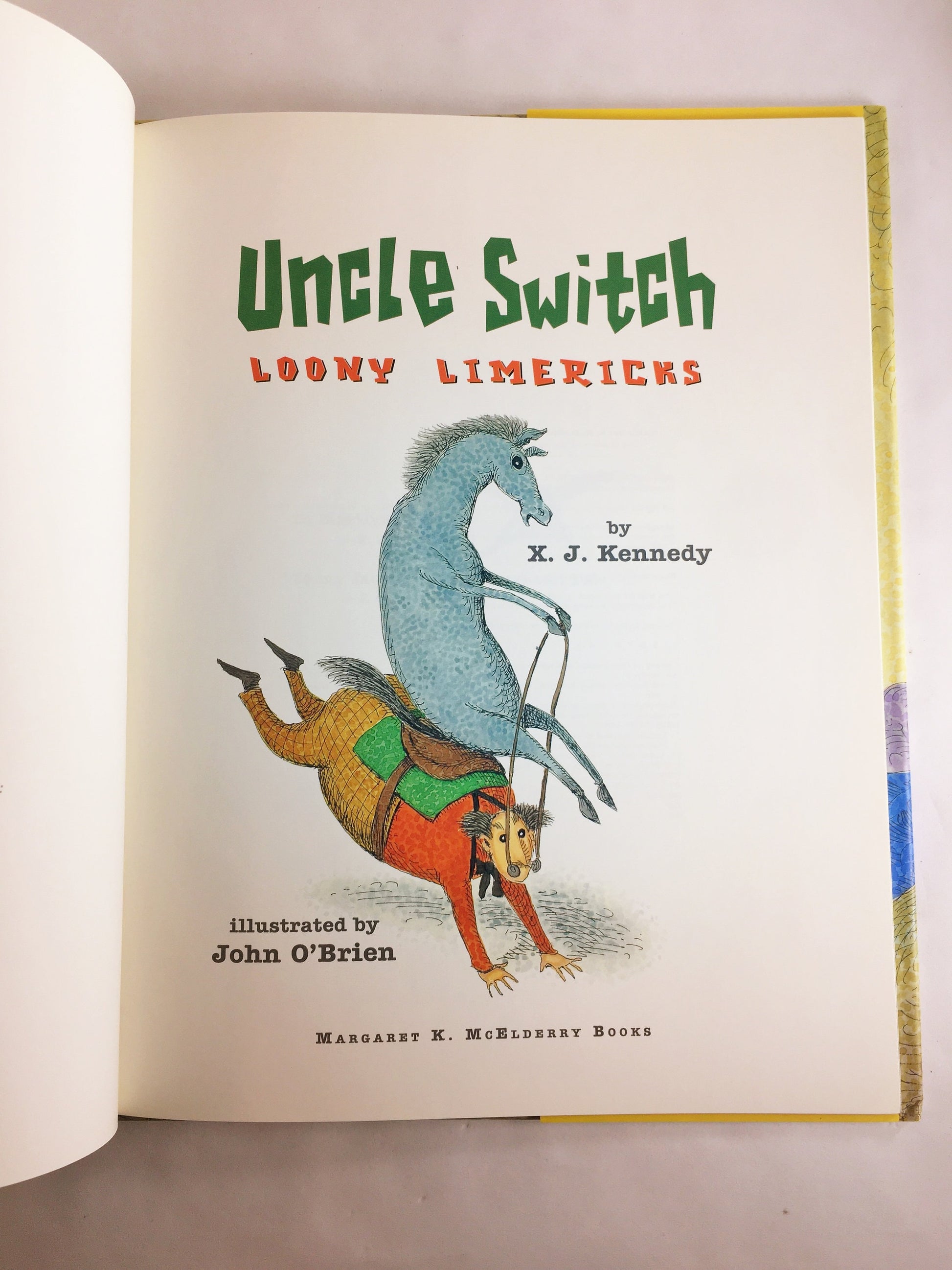 Uncle Switch Loony Limericks Vintage children's book OUTSTANDING word play! Man reads the eggs & cooks the newspaper sunny side up