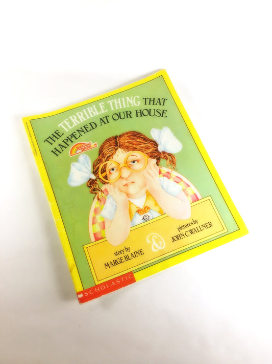 1975 Reading Rainbow Scholastic vintage book the Terrible Thing that Happened at Our House by Marge Blaine illustrated by John Wallner.