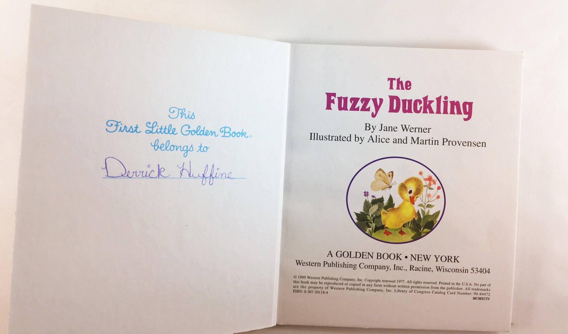 1994 Fuzzy Duckling vintage First Little Golden Book by Jane Werner Elementary beginning reader children's Easter Basket gift