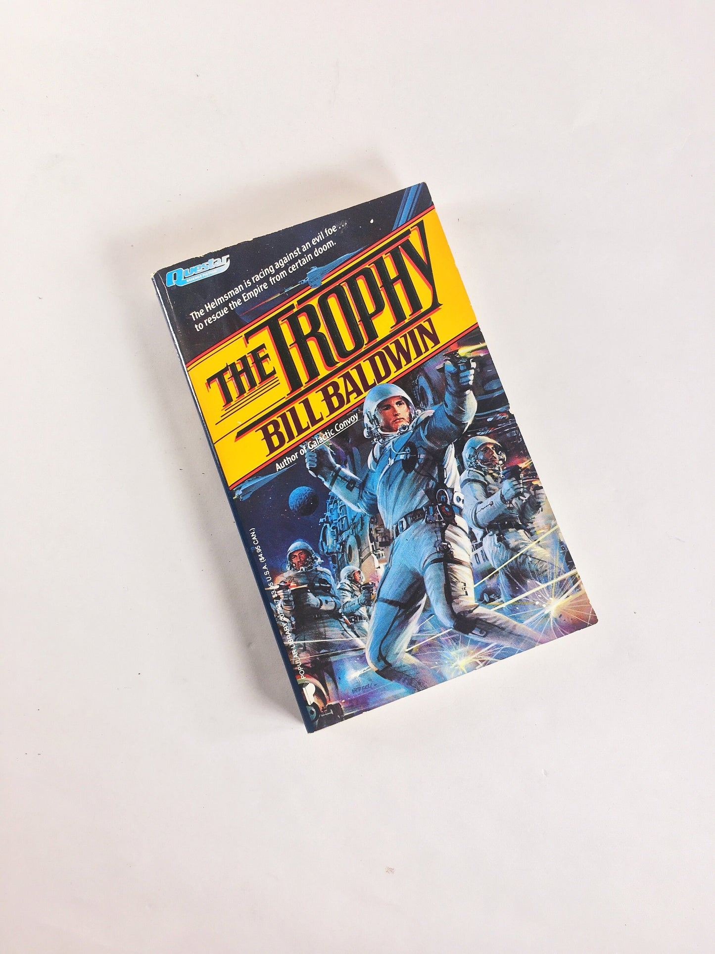 Bill Baldwin The Trophy circa 1990. FIRST PRINTING Vintage Helmsman Saga paperback book space opera science fiction. Teen reading Scifi